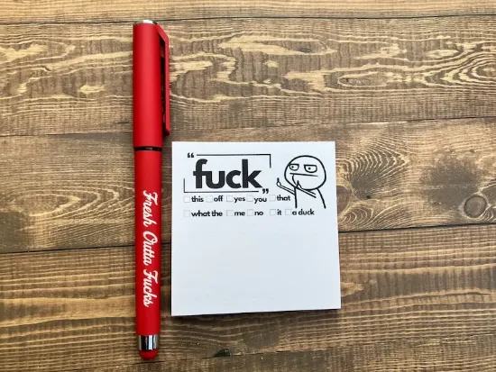 Fresh Outta Fucks Pad and Pen White Elephant Gift Funny and image 2