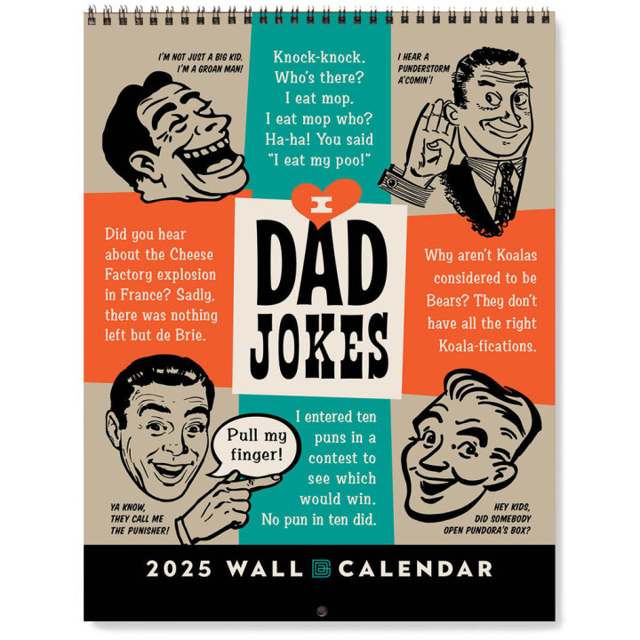 📅2025 Wall Calendar Dad Jokes
