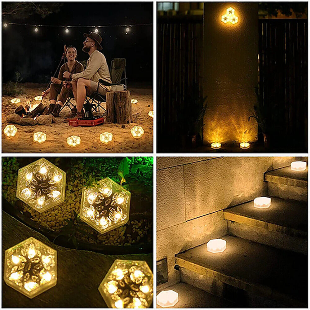 Solar LED Ice Cube Brick Waterproof Pathway Lights