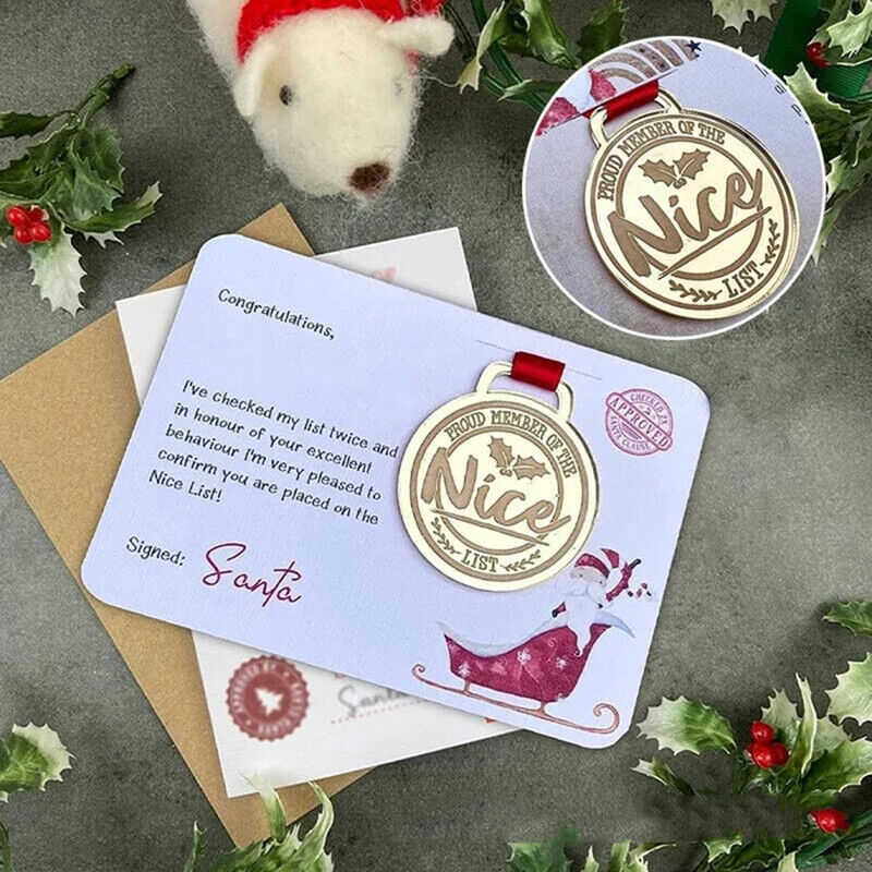 🥇Christmas Creative Badge Greeting Card💌