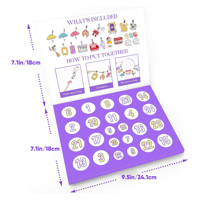 Advent Calendar 2024-24 Days of FRIENDS Charm Bracelet Kit