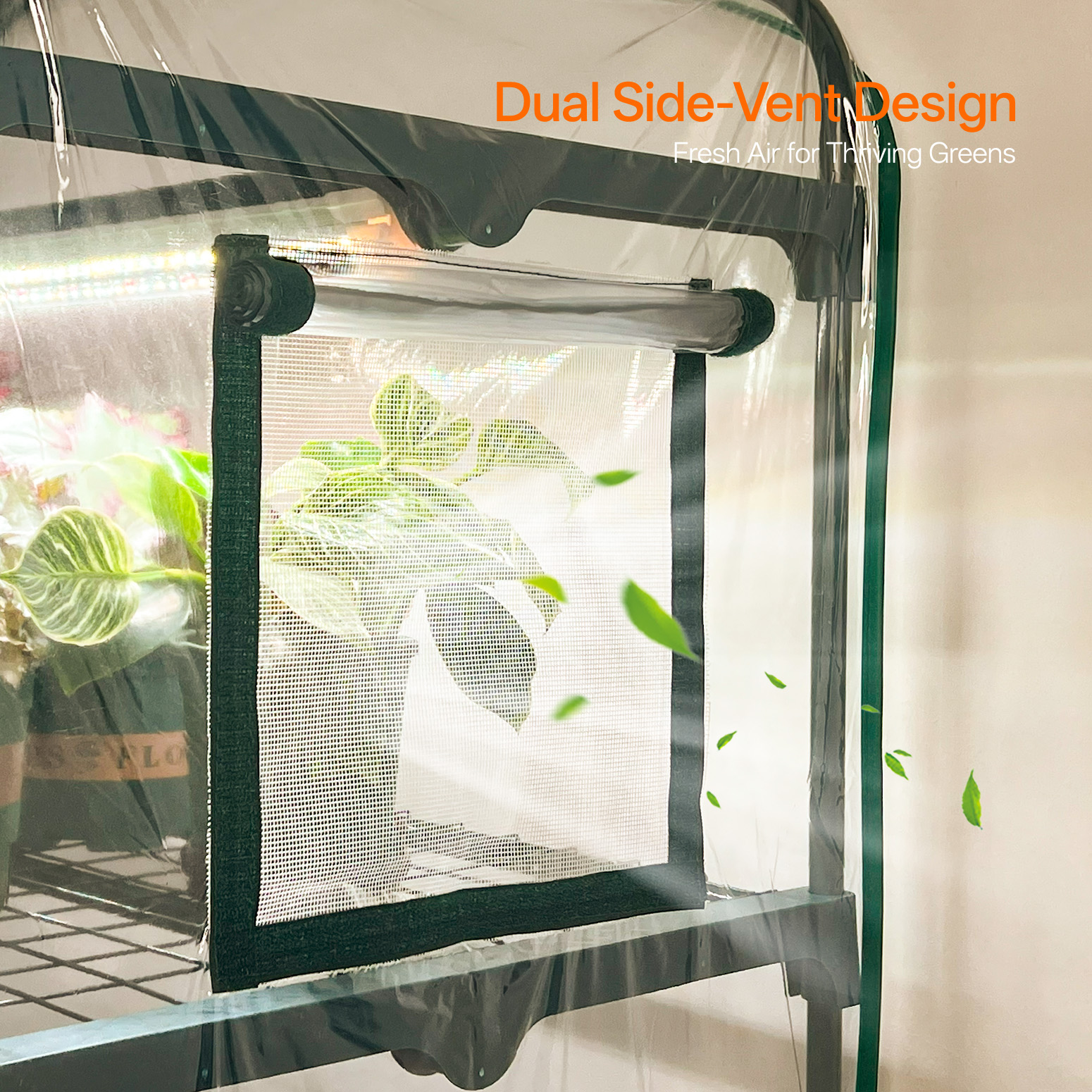 Bstrip 74.8" 5-Tier Indoor Greenhouse with Grow Lights, Large Grow Tent with Timer, PVC Cover and Ventilation System