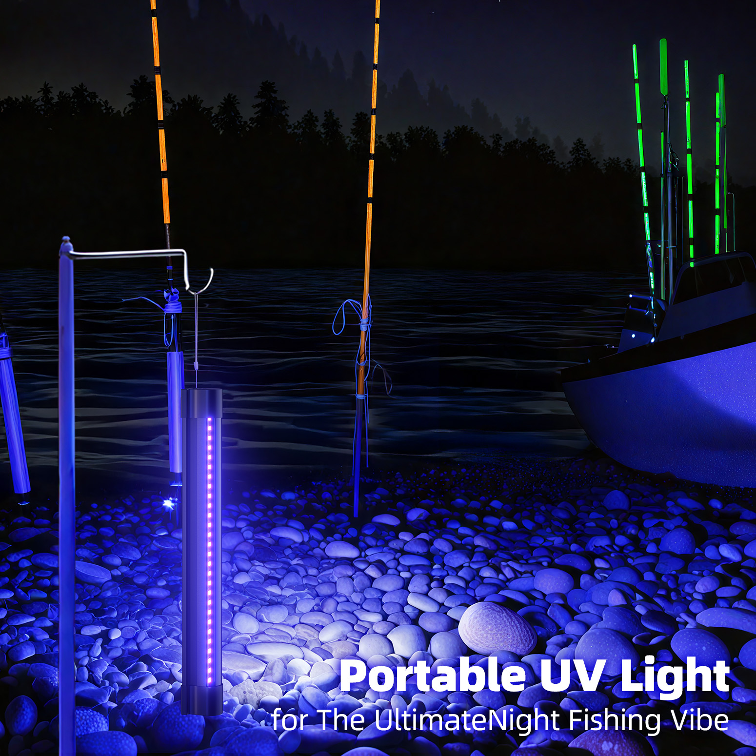 Bstrip Rechargeable Black Light, 2-Pack 11.8 Inch Battery Powered UV Blacklight Bar with 6000mAh Battery, 395-400nm Portable Magnetic Black Light for Glow Parties, Halloween, Body Paint, Pet Stain Detection