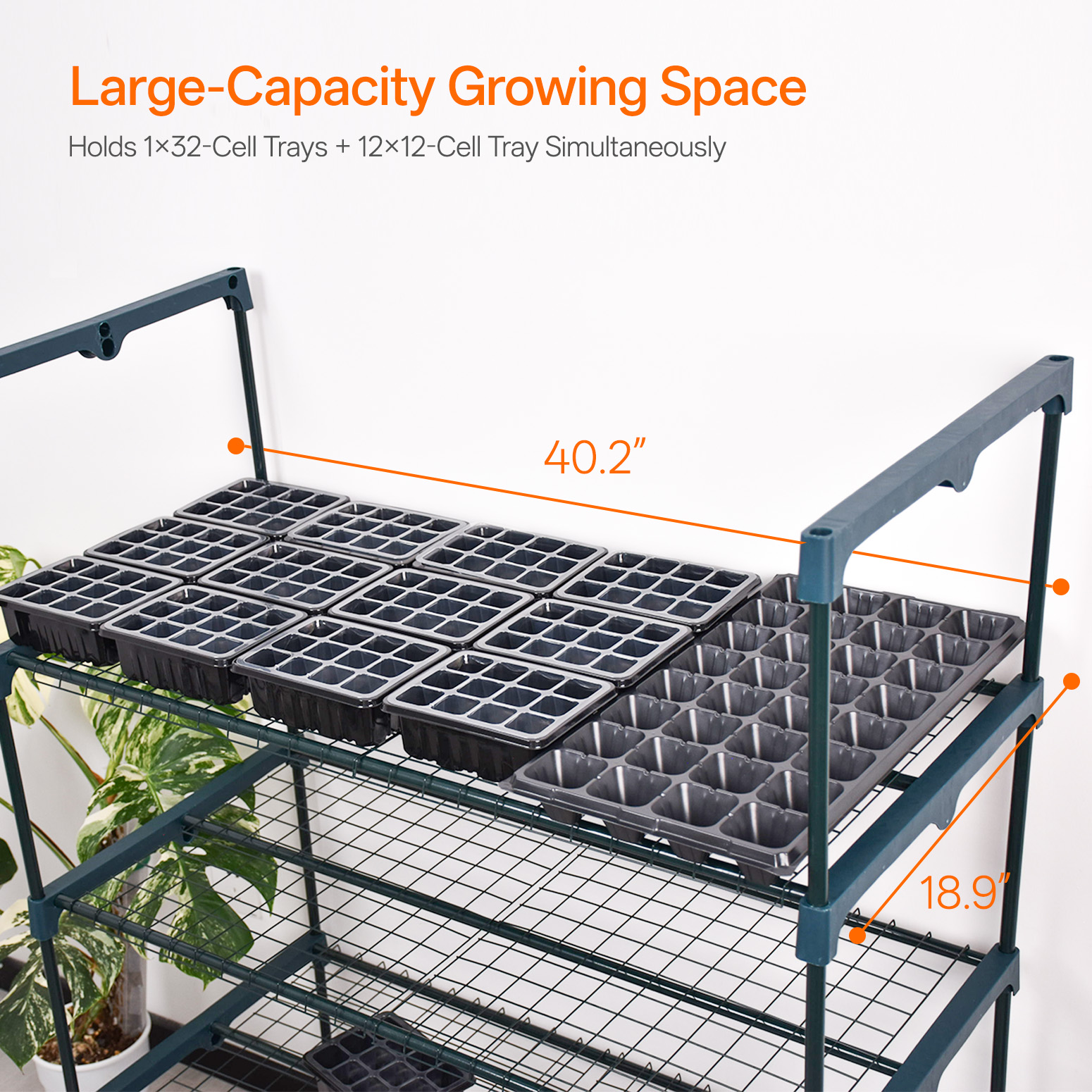 Bstrip 74.8" 5-Tier Indoor Greenhouse with Grow Lights, Large Grow Tent with Timer, PVC Cover and Ventilation System