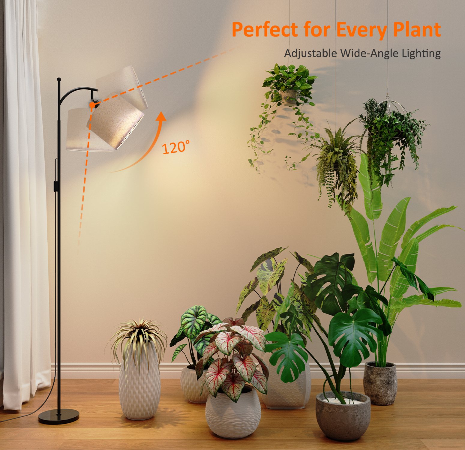 Bstrip 70.8" Tall Grow Light for Indoor Plants, 25W Full Spectrum Floor Lamp with Auto On/Off Timer, 3000K Adjustable Plant Light Stand for Seedlings, Flowering, Fruiting, Home Gardening