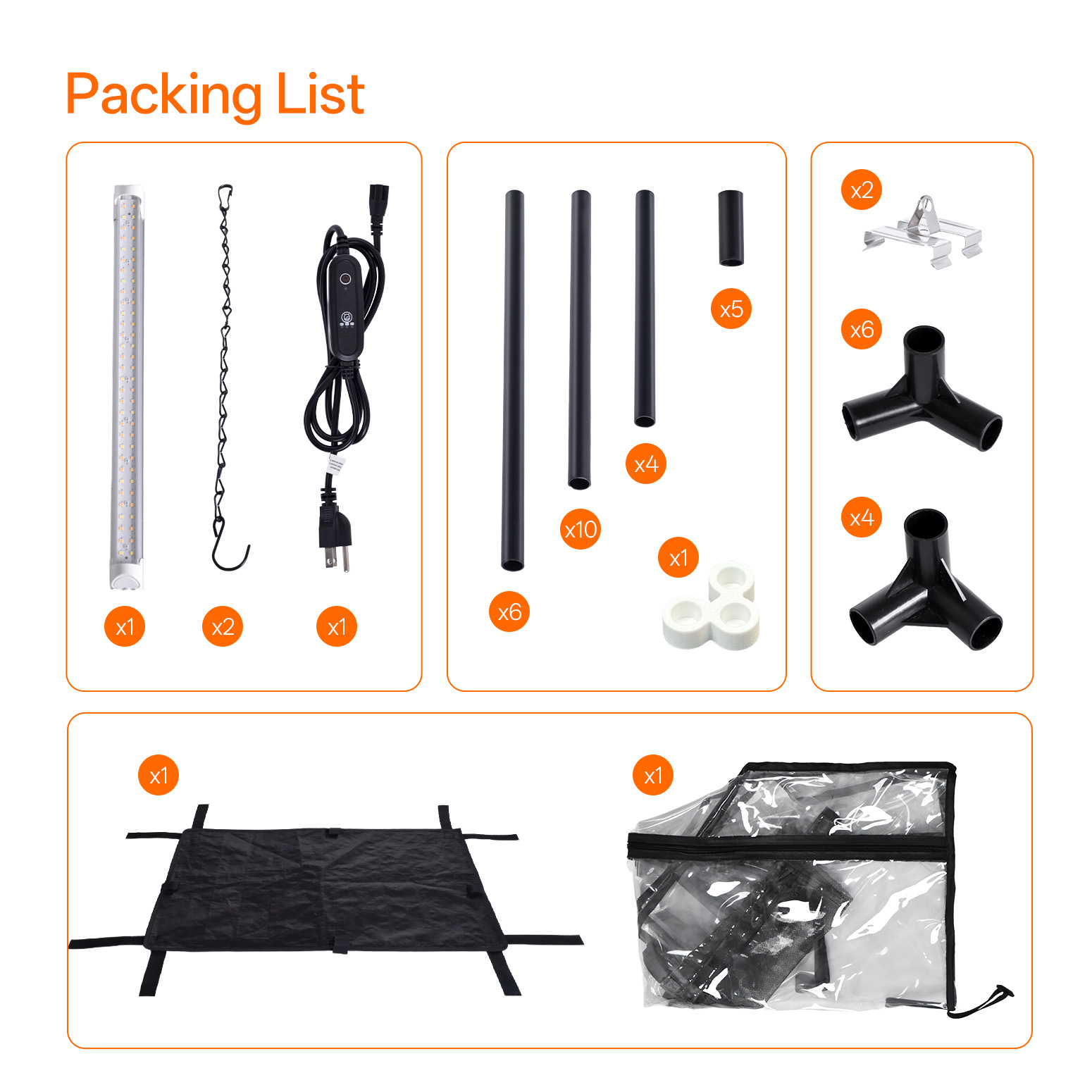 Bstrip Indoor Greenhouse with Grow Light, 23.8"x15.7"x20.5" Mini Grow Tent with 18W Full Spectrum LED Light & Timer, PE Base Mat & Ventilation Windows for Seed Starting, All-Season Indoor Gardening