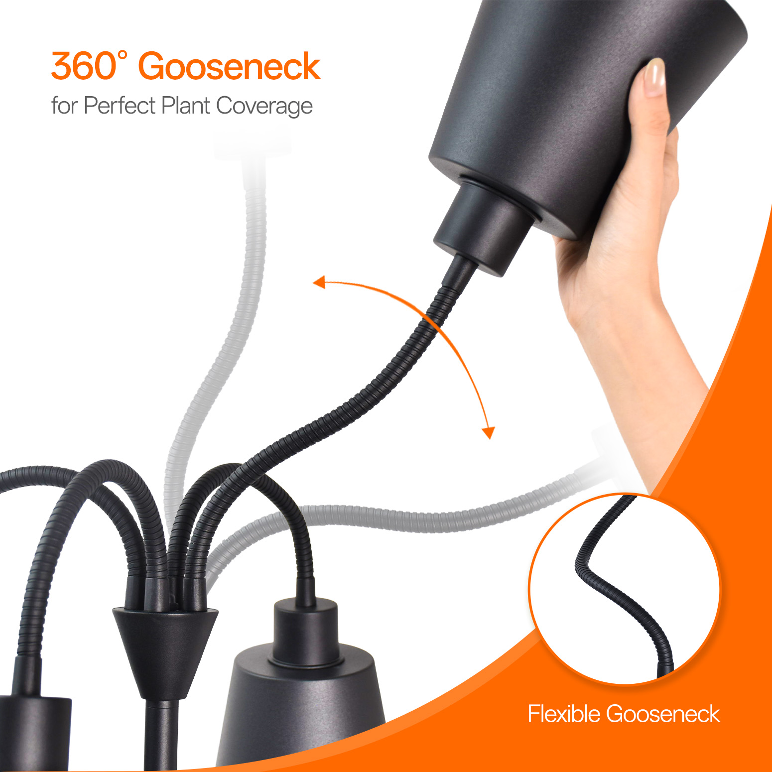 Bstrip 4-Head Floor Grow Light for Indoor Plants, 59" Tall Standing Plant Light with Flexible Goosenecks, 18W Full Spectrum LED Grow Lamp with Smart Timer, 3800K Non-Dimmable Bulbs for Home Gardening