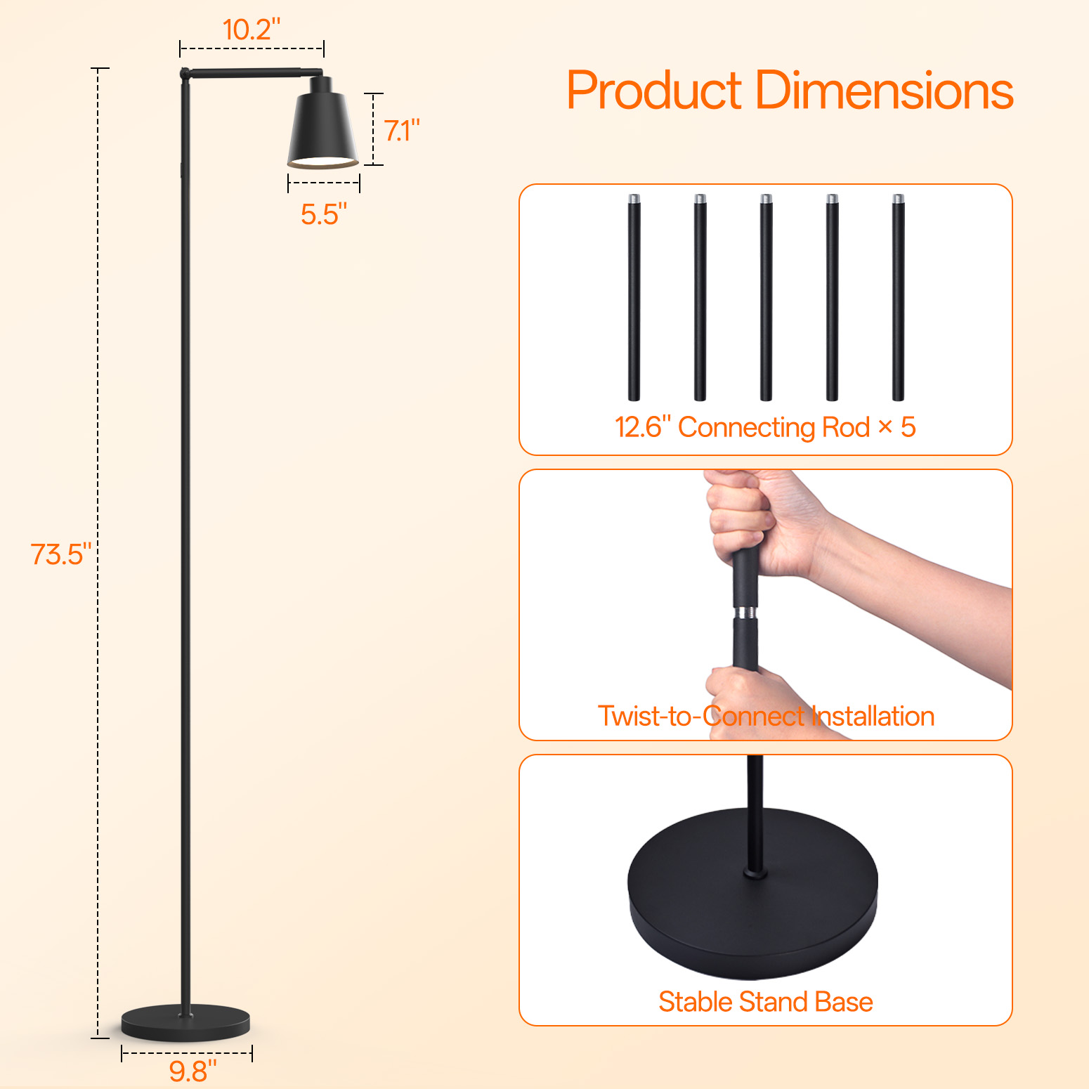 Bstrip 78" Tall Grow Light for Indoor Plants, F11 Pro Standing Plant Light, 18W Full Spectrum LED Grow Light Bulb with Optical Lens, Non-Dimmable, Angle&Height Adjustable, 4/9/14H Timer