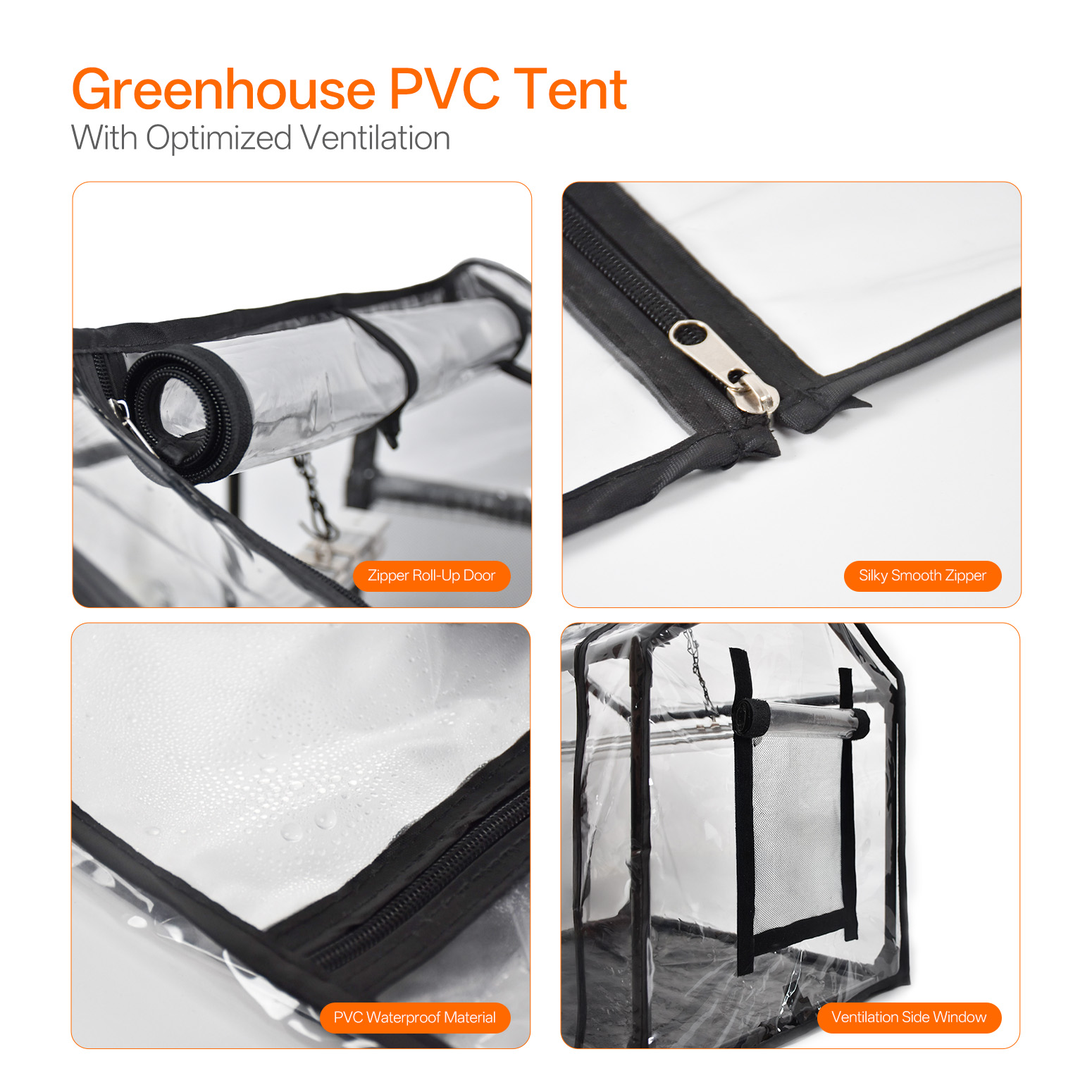 Bstrip Indoor Greenhouse with Grow Light, 23.8"x15.7"x20.5" Mini Grow Tent with 18W Full Spectrum LED Light & Timer, PE Base Mat & Ventilation Windows for Seed Starting, All-Season Indoor Gardening