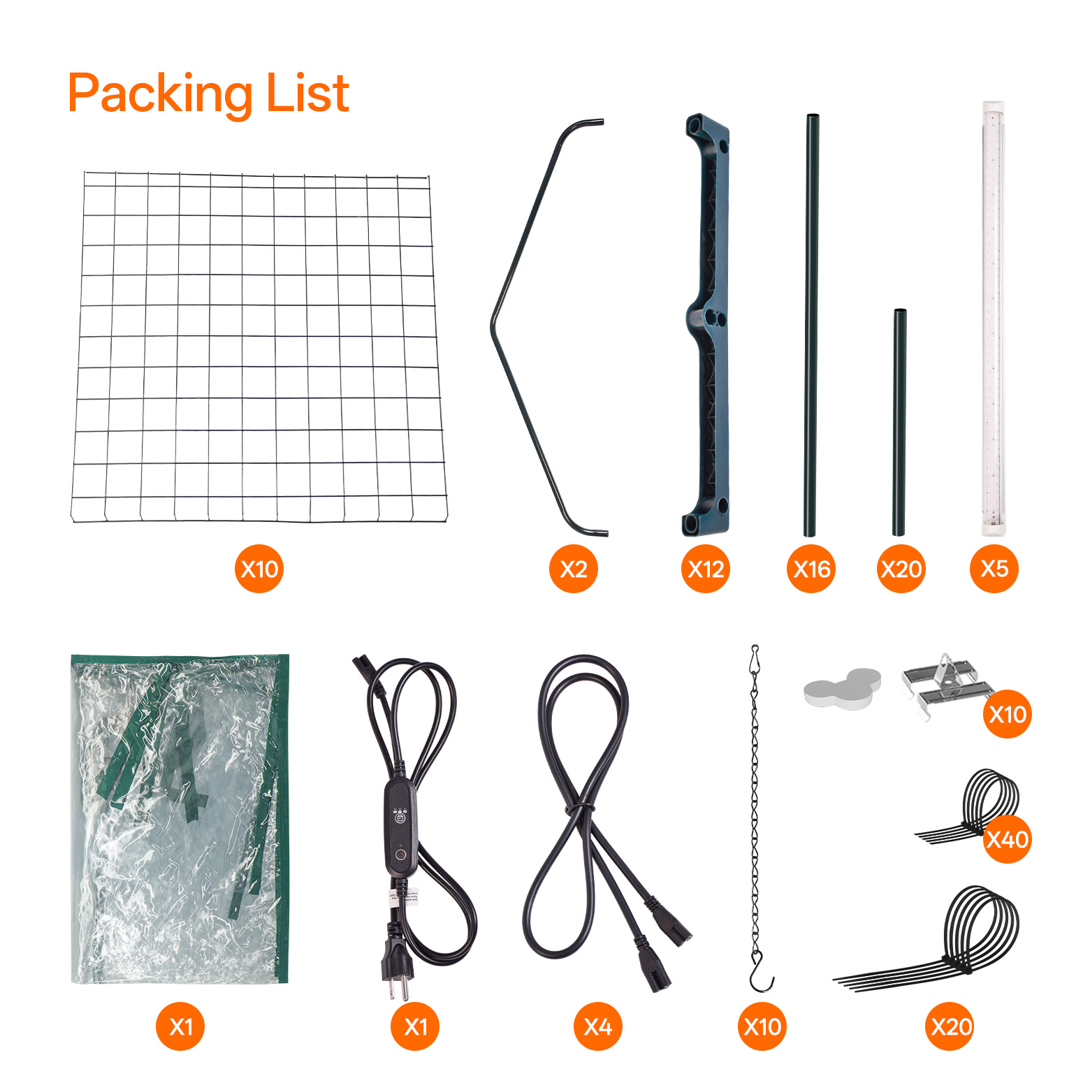 Bstrip 74.8" 5-Tier Indoor Greenhouse with Grow Lights, Large Grow Tent with Timer, PVC Cover and Ventilation System