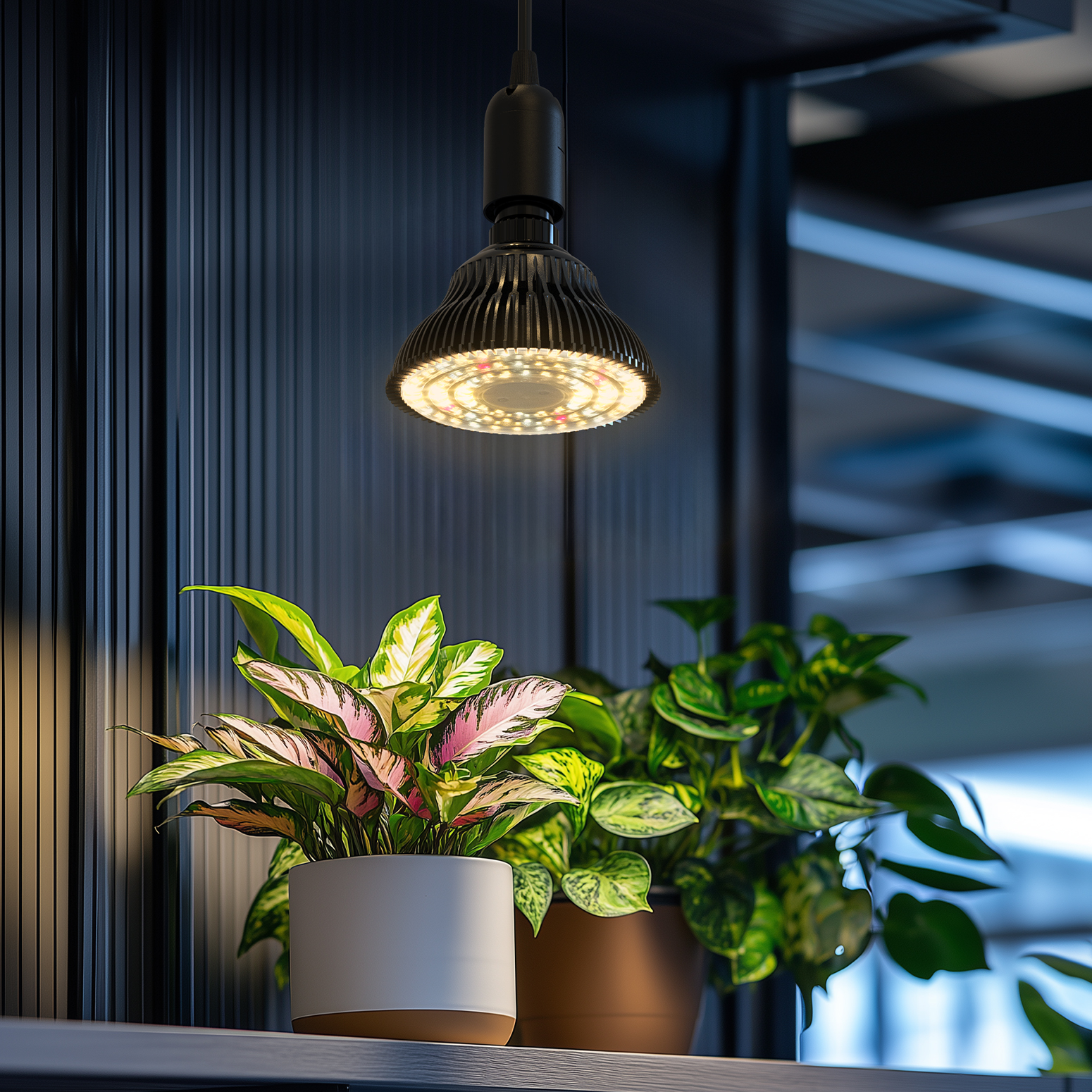 Bstrip 25W Hanging Grow Light with Optical Lens for Indoor Plants, Full Spectrum Plant Bulb with Enhanced PPFD & 98 CRI, Timer & 16.4FT Cord, Black Pendant Light for Tall Plants, Flowers, Indoor Gardening