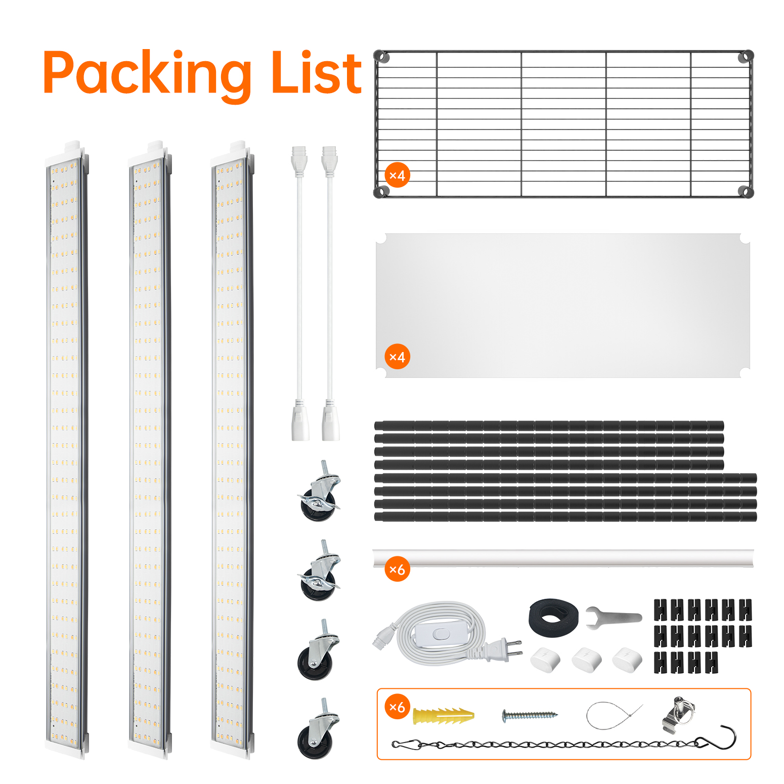 Bstrip 4-Tier Plant Shelf with Grow Lights, 59 Inch Indoor Plant Stand with 3-Pack Full Spectrum LED Grow Lights, 30W T5 Plant Light for Seed Starting, Succulents, Indoor Gardening (35.4" L x 13.8" W)