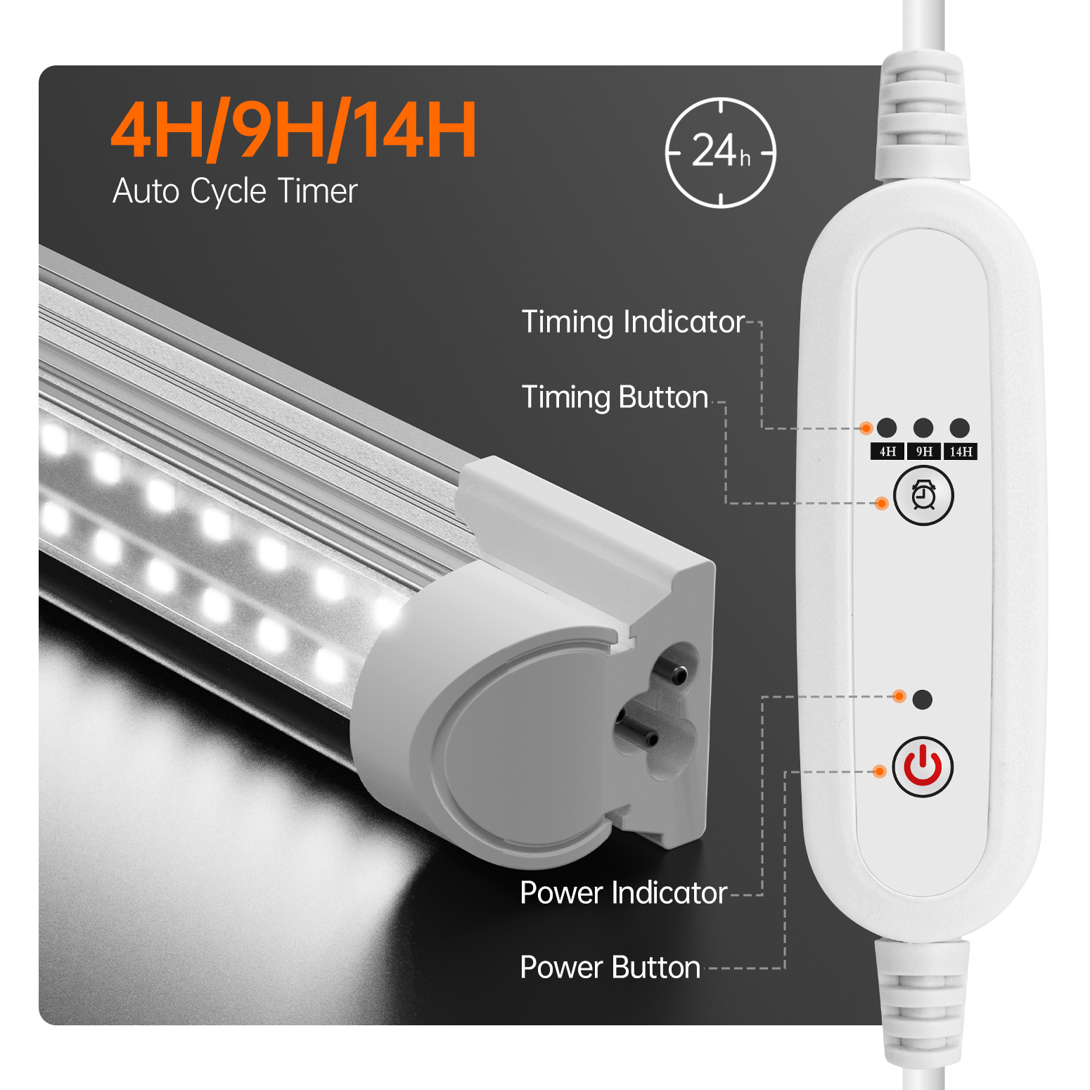 Bstrip Indoor Greenhouse with Grow Lights, 4-Tier Mini Greenhouse with 4 Pack 20W Full Spectrum Plant Lights, Timer Function & PVC Cover, 61.8" Plant Shelf for Seed Starting, Indoor Gardening, 27.2"x19.9"x61.8"