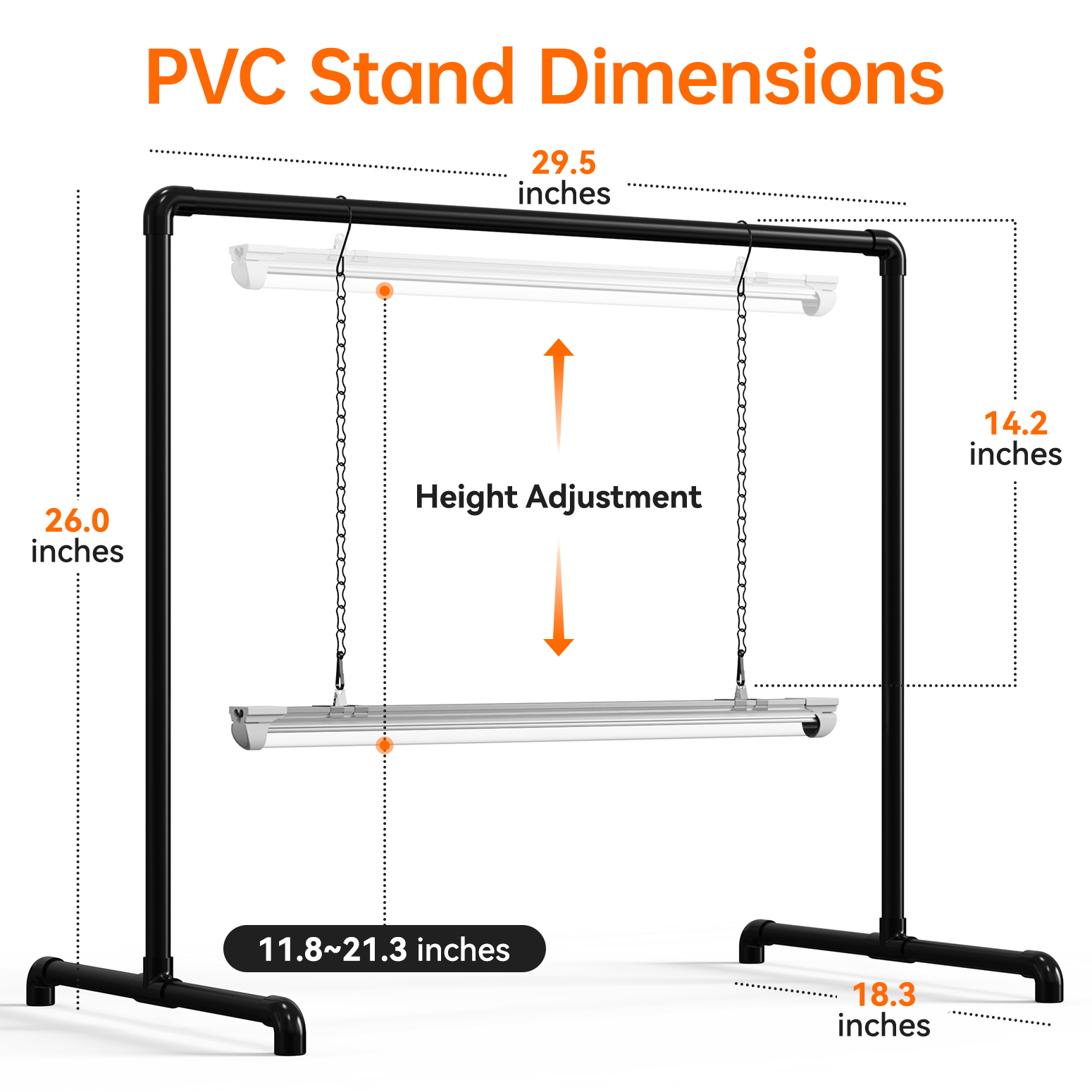 Bstrip PV2 Grow Light Stand, 24W Full Spectrum LED Plant Light with Adjustable Height Stand, 130 LEDs Desktop Seed Starting Light System for Indoor Plants, Large Indoor Grow Kit for Herbs, Flowers & Houseplants (29.5" x 18.3" x 26.0")