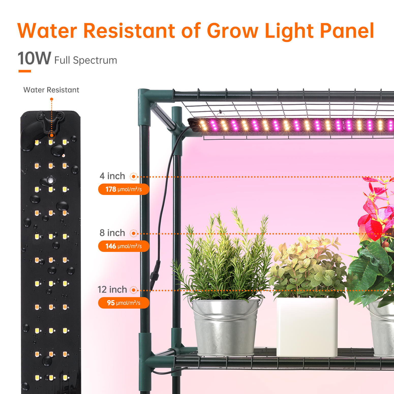 Bstrip 76.8" Walk In Greenhouse with 120W Grow Lights, Indoor Growing Tent with Dimmable LED Lights and Multi-Function Timer