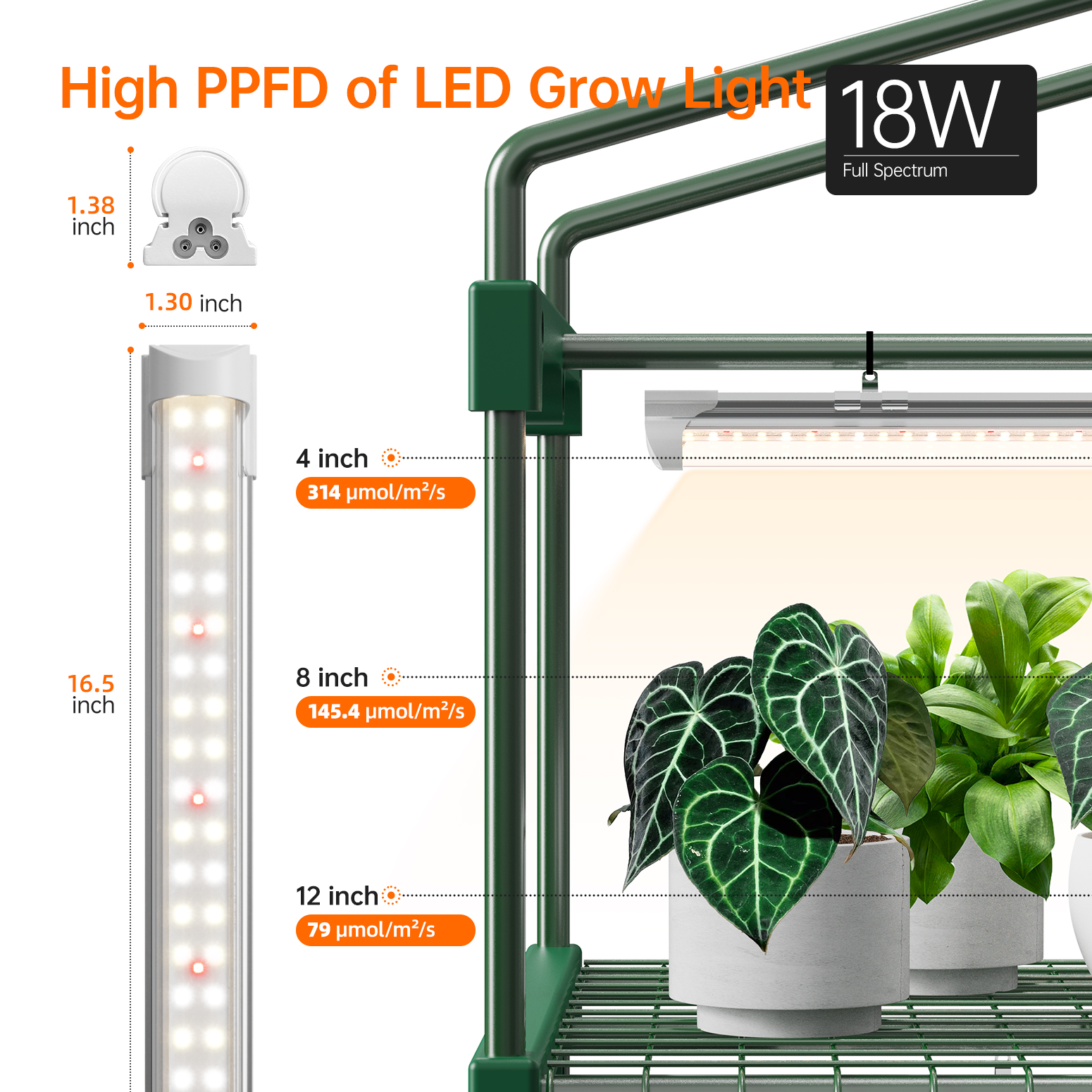 Bstrip Indoor Greenhouse with Grow Lights, 4-Tier Mini Greenhouse with PVC Tent & Waterproof Base Mat, 4Pcs T8 LED Grow Lights with Timer, Ventilation Windows & Zippered Door for Seed Starting, 27.2x19.3x61.8 Inches