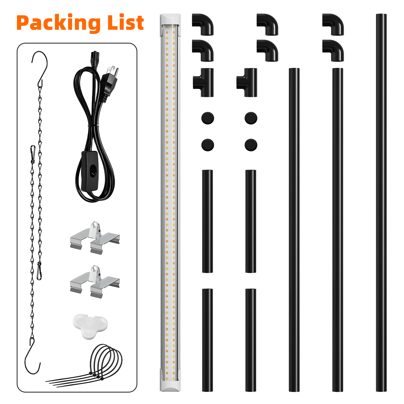 Bstrip PV2 Grow Light Stand, 24W Full Spectrum LED Plant Light with Adjustable Height Stand, 130 LEDs Desktop Seed Starting Light System for Indoor Plants, Large Indoor Grow Kit for Herbs, Flowers & Houseplants (29.5" x 18.3" x 26.0")
