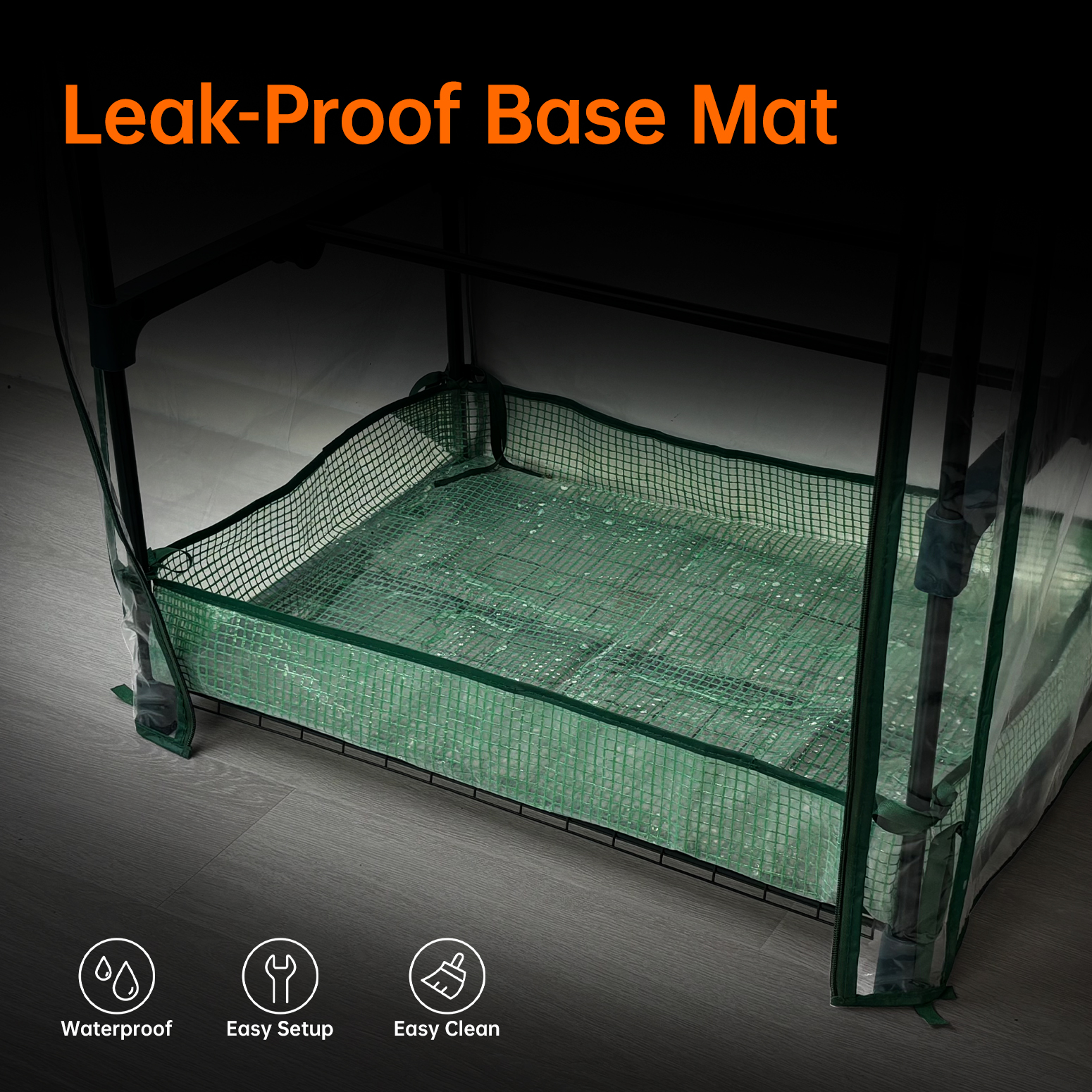 Bstrip Indoor Greenhouse with Grow Lights, 4-Tier Mini Greenhouse with PVC Tent & Waterproof Base Mat, 4Pcs T8 LED Grow Lights with Timer, Ventilation Windows & Zippered Door for Seed Starting, 27.2x19.3x61.8 Inches