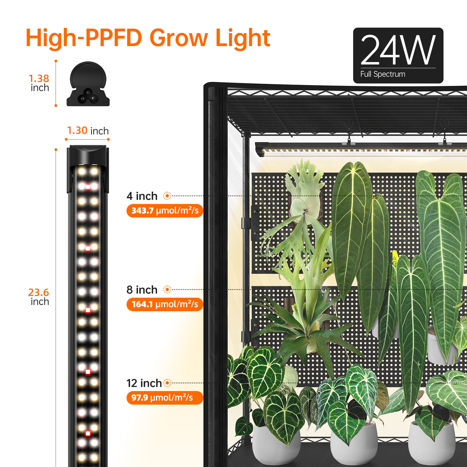 Bstrip 71" Indoor Greenhouse with Grow Light and 4 Pegboards, Vertical Gardening Cabinet with EVA Cover and Full Spectrum LED Lights