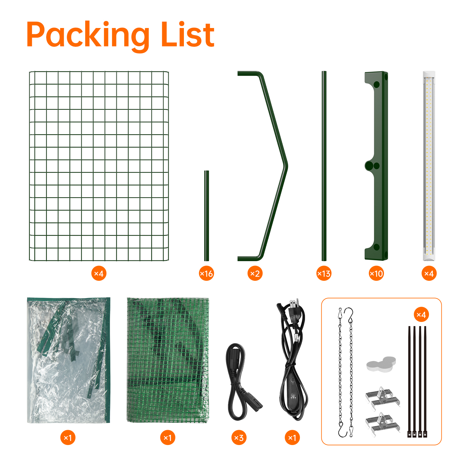 Bstrip Indoor Greenhouse with Grow Lights, 4-Tier Mini Greenhouse with PVC Tent & Waterproof Base Mat, 4Pcs T8 LED Grow Lights with Timer, Ventilation Windows & Zippered Door for Seed Starting, 27.2x19.3x61.8 Inches