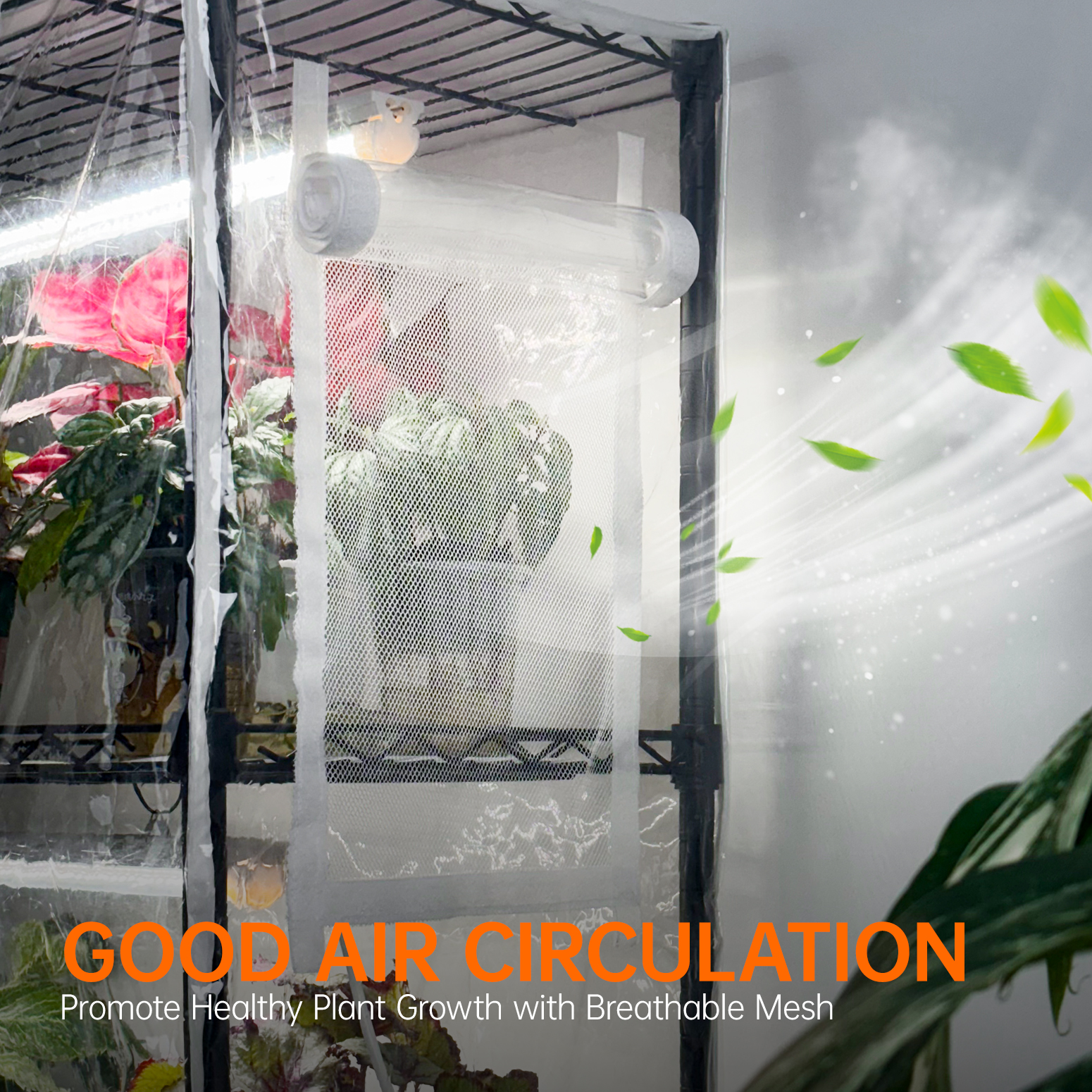 Bstrip 59" 5-Tier Indoor Greenhouse with 4 T8 Grow Lights, 5000K Full Spectrum Plant Shelf with Timer & EVA Cover