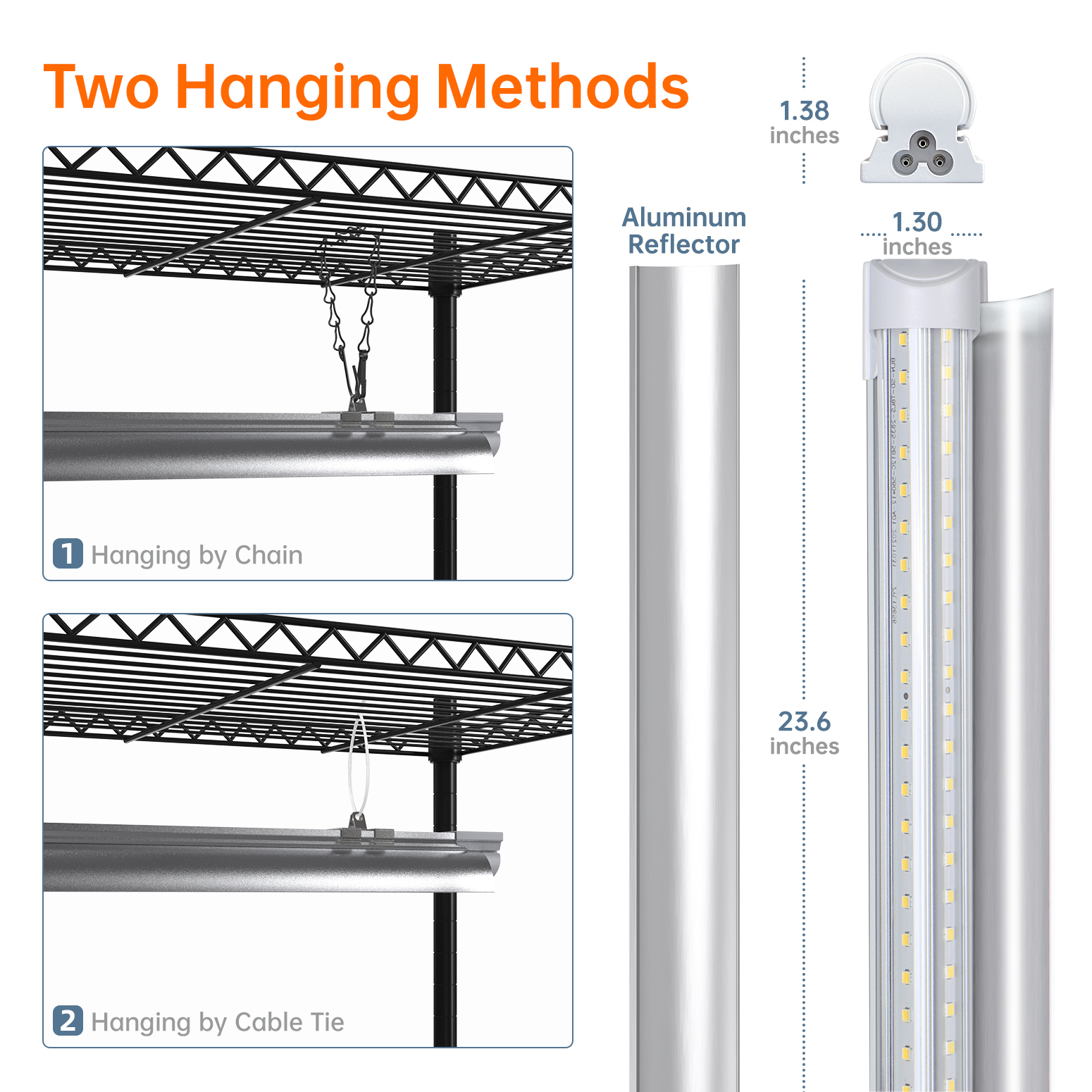 Bstrip 71" 6-Tier Indoor Greenhouse with 8 T8 Grow Lights, Full Spectrum Plant Shelf with EVA Cover & Wheels