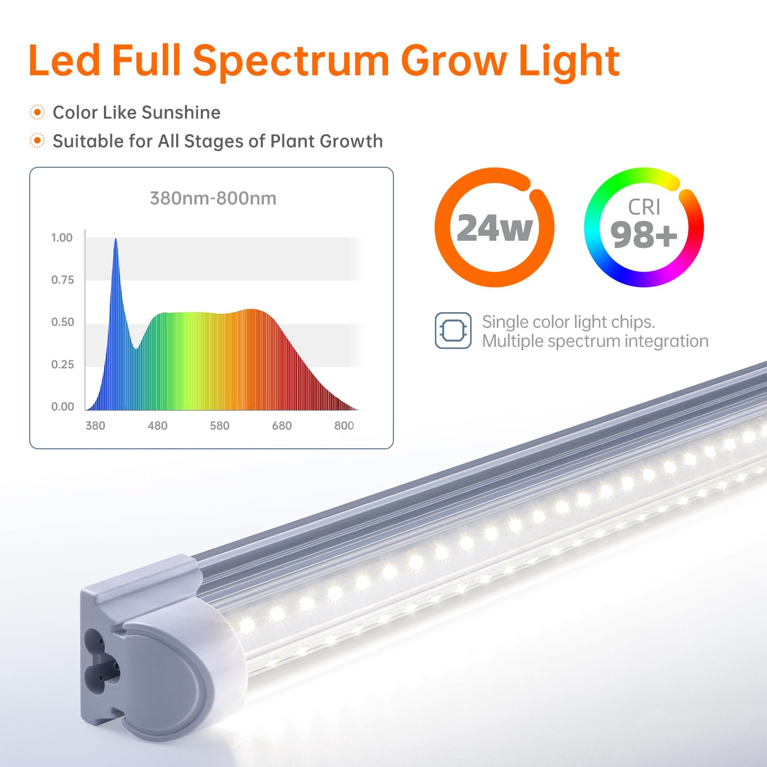 Plant Shelf with Grow Lights, 5-Tier Plant Stand with T8 24W Grow Light for Indoor Plants with Wheel, 5000K Full Spectrum LED Plant Light with Timer for Seedling, Seed Starting, 29.5x13.8x59IN