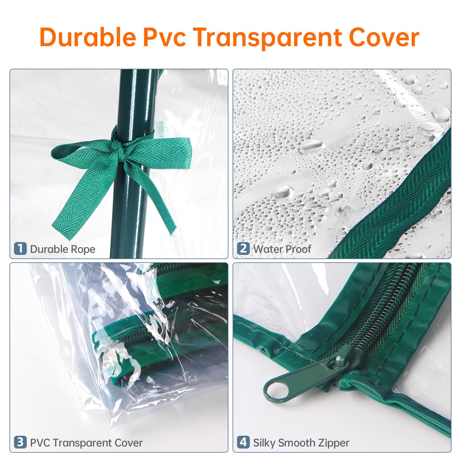 Mini Indoor Greenhouse with Grow Lights, 27.2"L X 19.9"W X 27.2"H Desktop Small Greenhouse with Zippered Door and PVC Cover for Seed Starting, 1.6FT 18W Plant Light for Indoor Plants with Timer