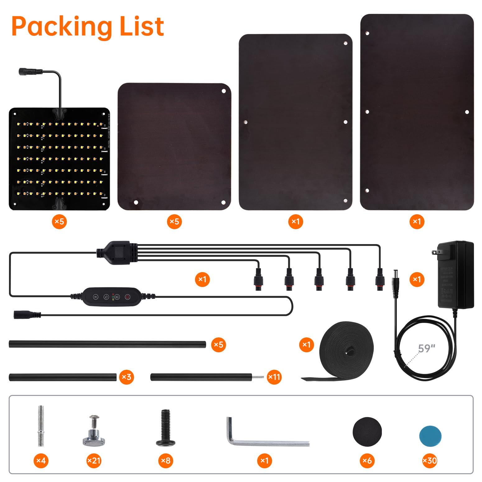 Indoor Plant Stand with Grow Lights , 7 Tier Corner Wooden Tall Grow Light Stand for Indoor Plants , Full Spectrum Dimmable 50W(5x10W) LED Grow Light Panel with Timer for Garden , Living Room