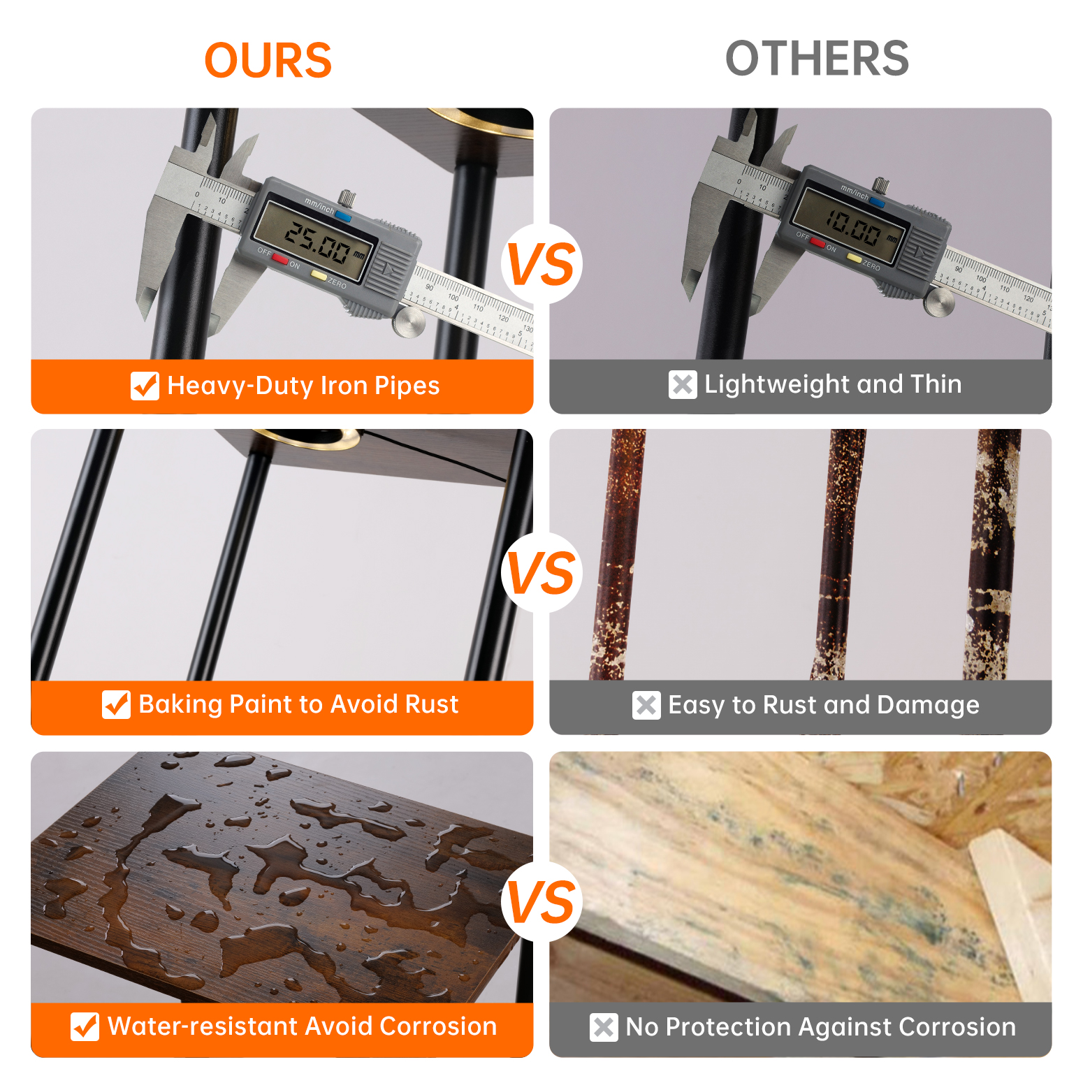 Bstrip Plant Stand with Grow Light, 81.3 Inch Tall Indoor Plant Shelf with 5 Full Spectrum LED Plant Lights, 6 Tier Metal and Wood Flower Stand with Adjustable Brightness & Timer, Lighted Plant Rack for Home Corner, Patio Decor