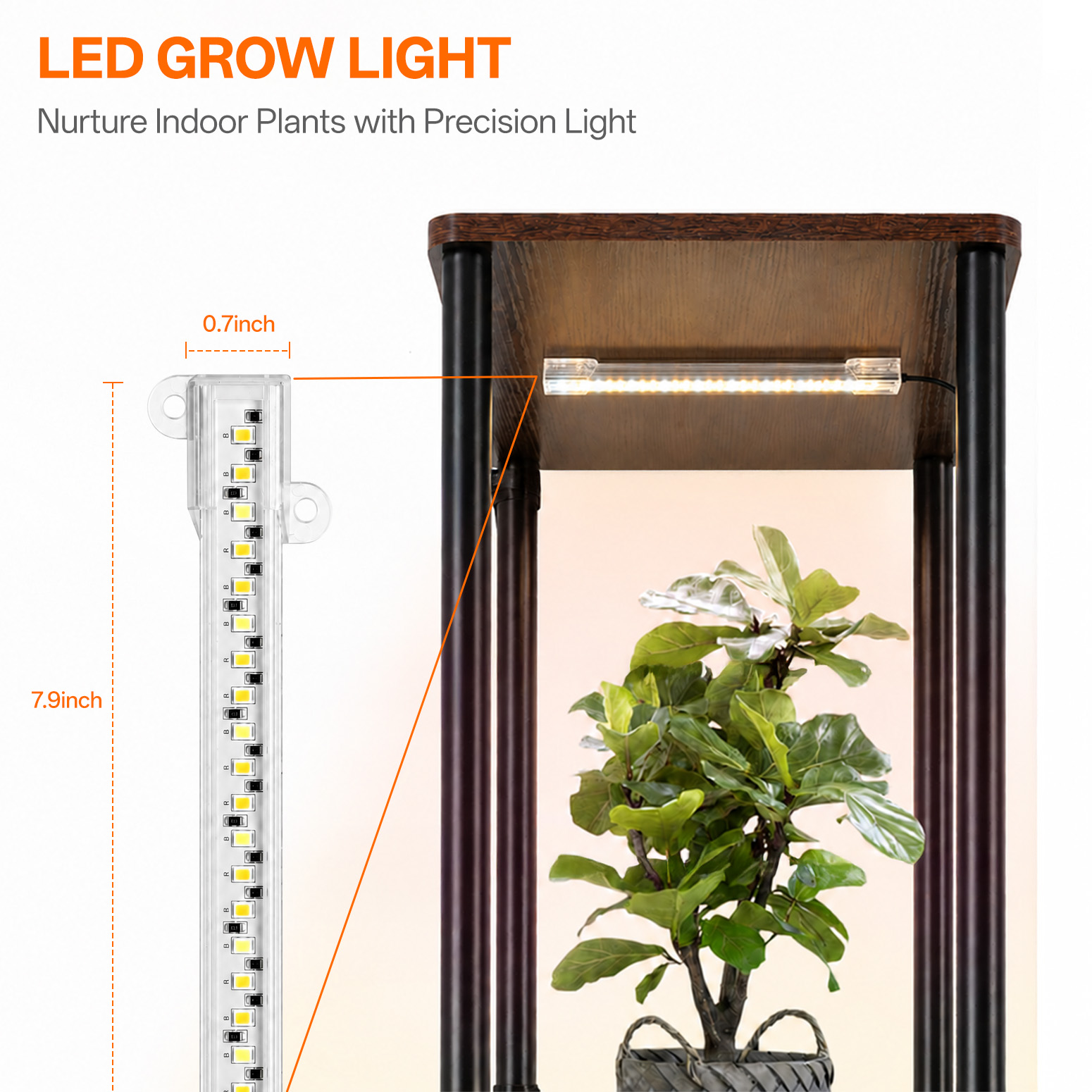 Bstrip 7-Tier Corner Plant Stand with Grow Light, 53" Tall Full Spectrum Dimmable LED Plant Shelf with Smart Timer, Multi-Level Indoor Plant Rack for Living Room, Balcony, Patio & Home Garden