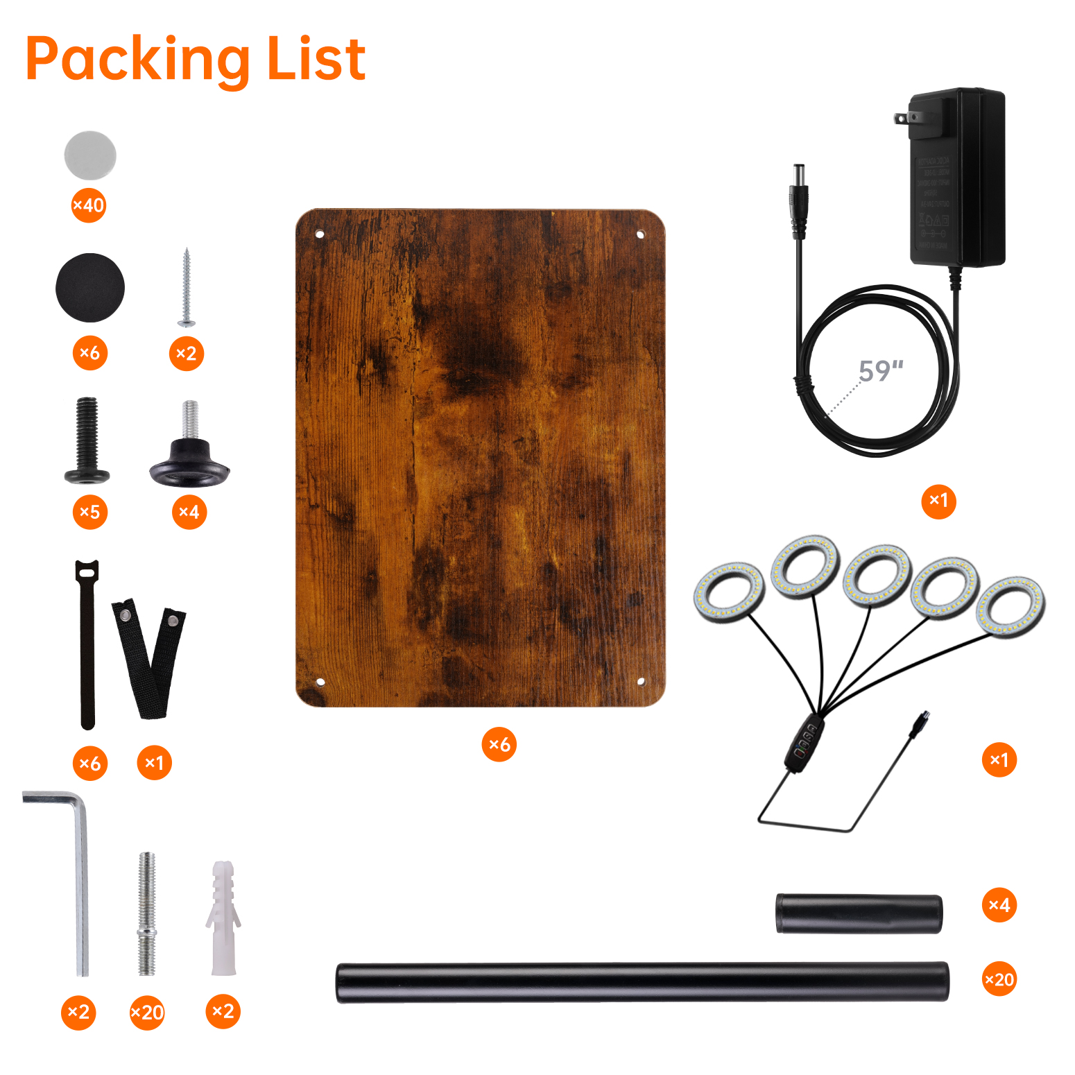 Bstrip Plant Stand with Grow Light, 81.3 Inch Tall Indoor Plant Shelf with 5 Full Spectrum LED Plant Lights, 6 Tier Metal and Wood Flower Stand with Adjustable Brightness & Timer, Lighted Plant Rack for Home Corner, Patio Decor