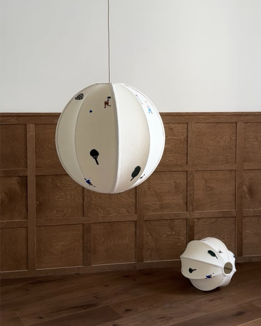 Park Embroidered Textile Pendant Lamp