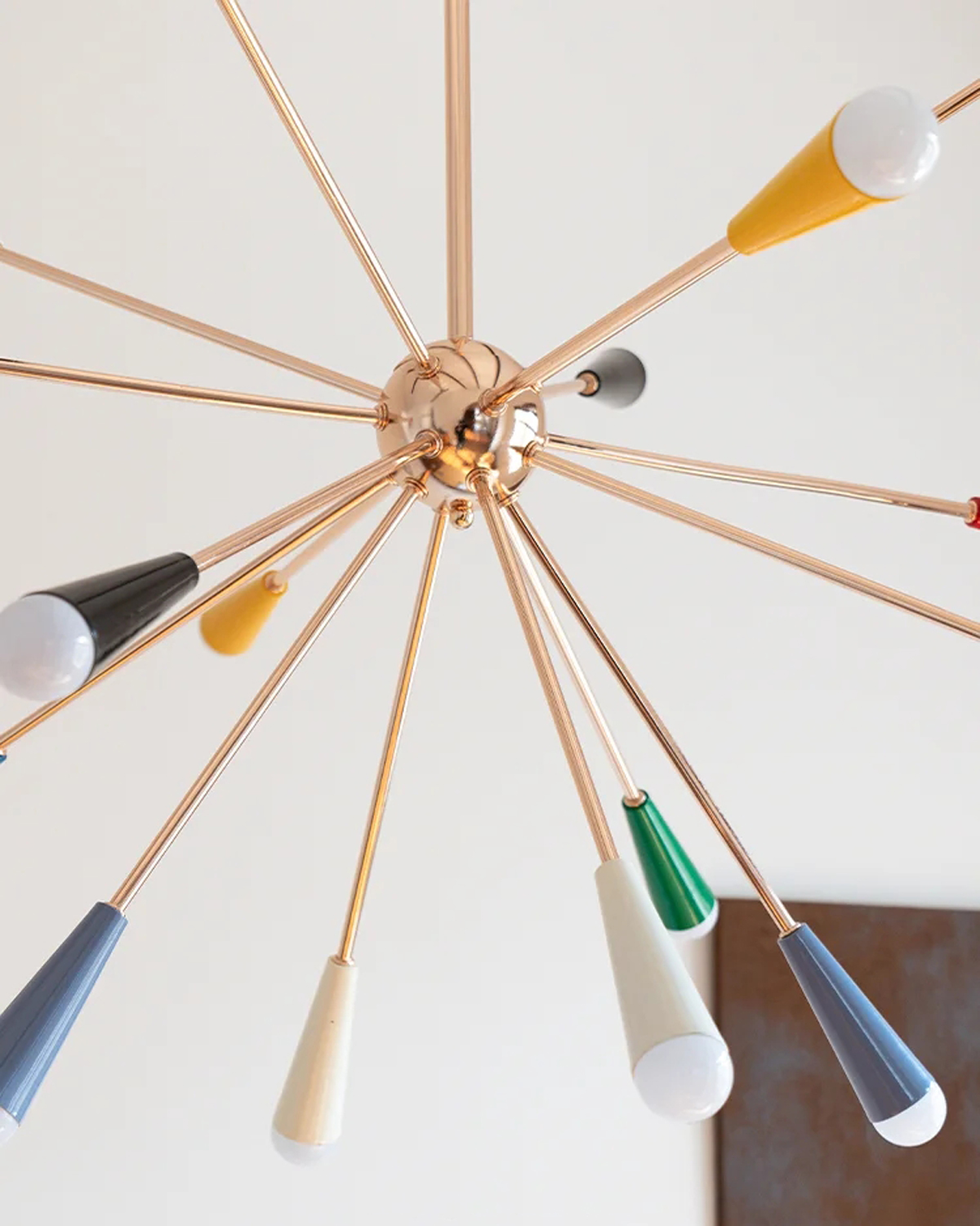 Sputnik Firework Brass Chandelier