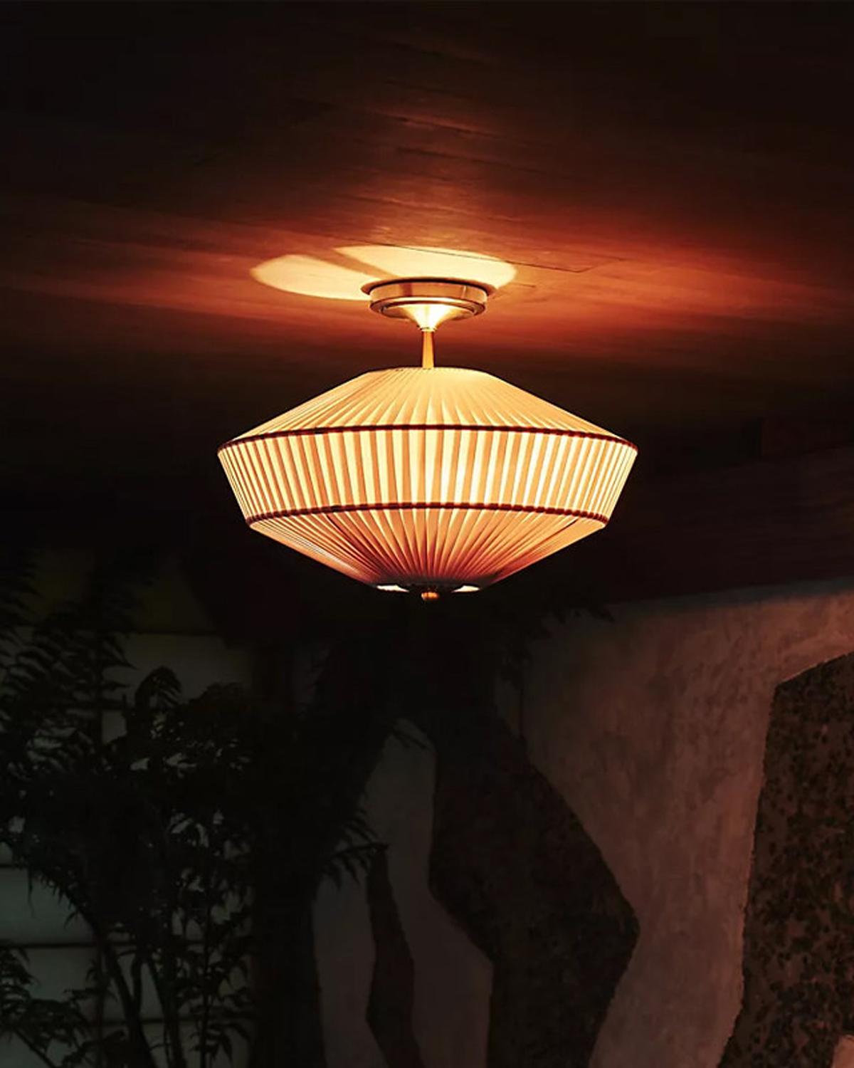 Aura Vintage Pleated Ceiling Light