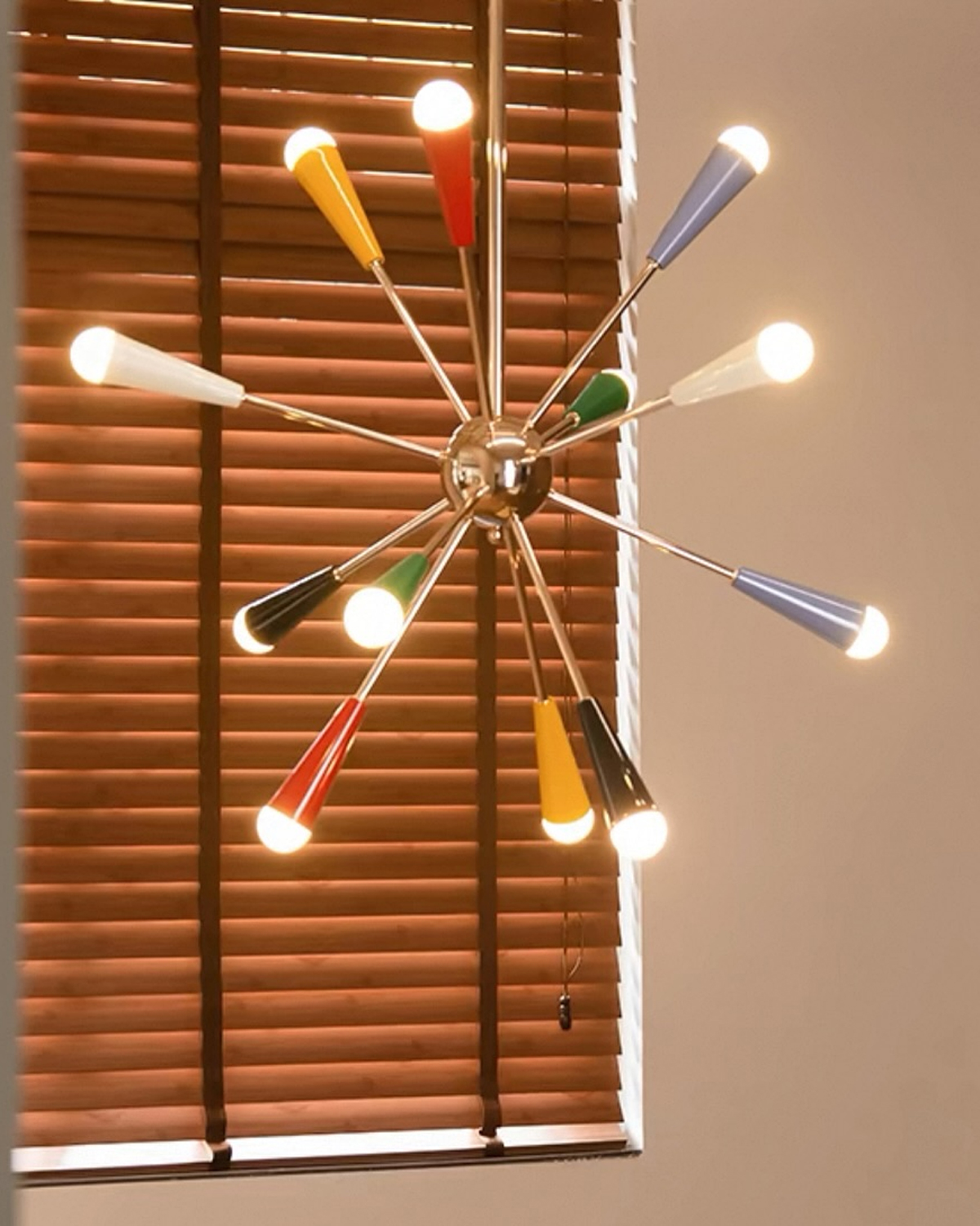 Sputnik Firework Brass Chandelier