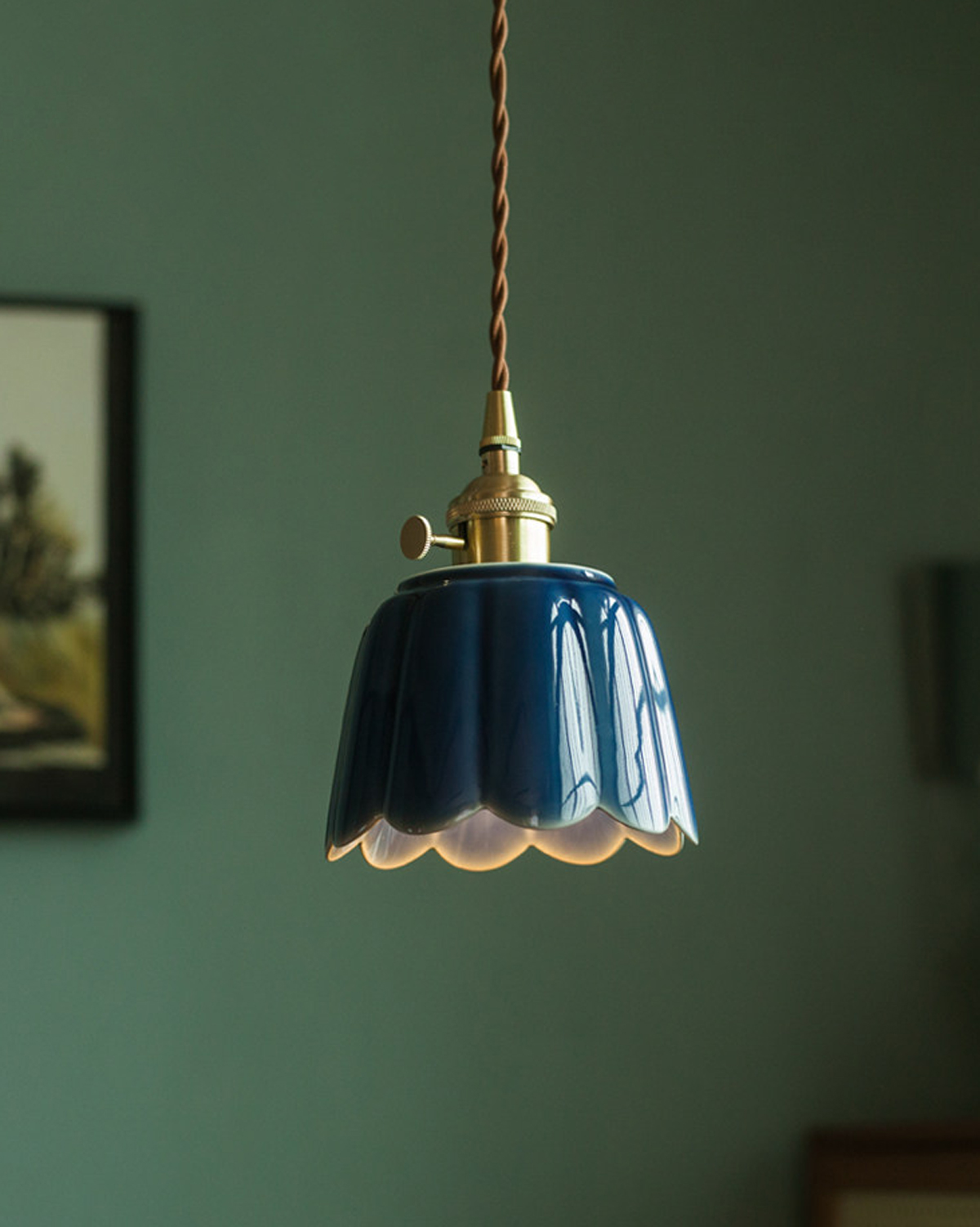 Lotus Bud Ceramic Pendant Light