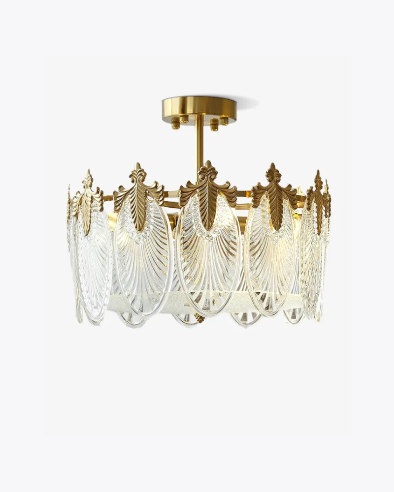 Decorative Pattern Glass Round Chandelier