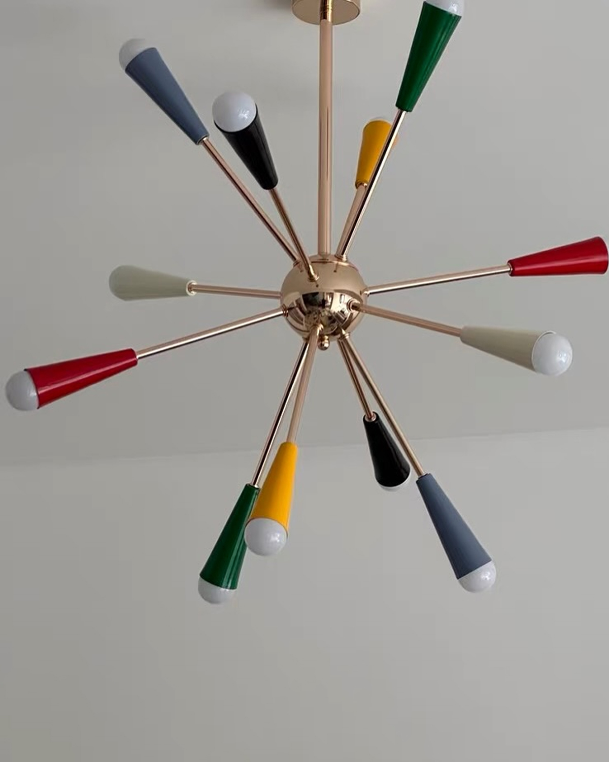 Sputnik Firework Brass Chandelier