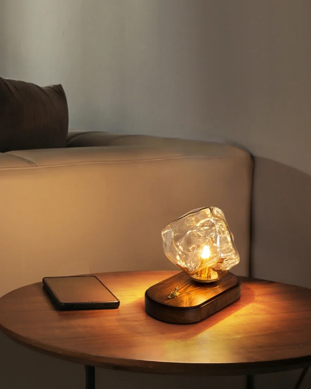 Ice Stone Glass Table Lamp