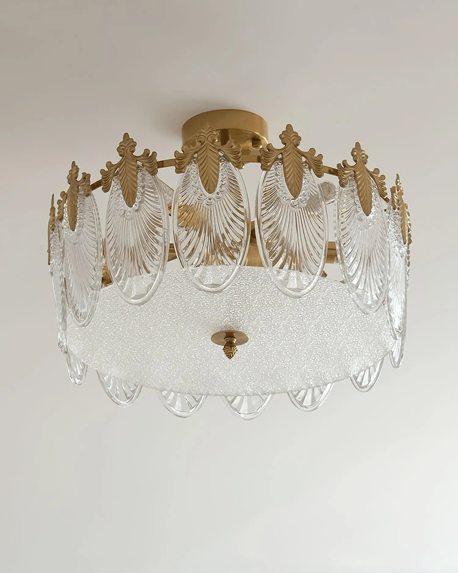 Decorative Pattern Glass Round Chandelier