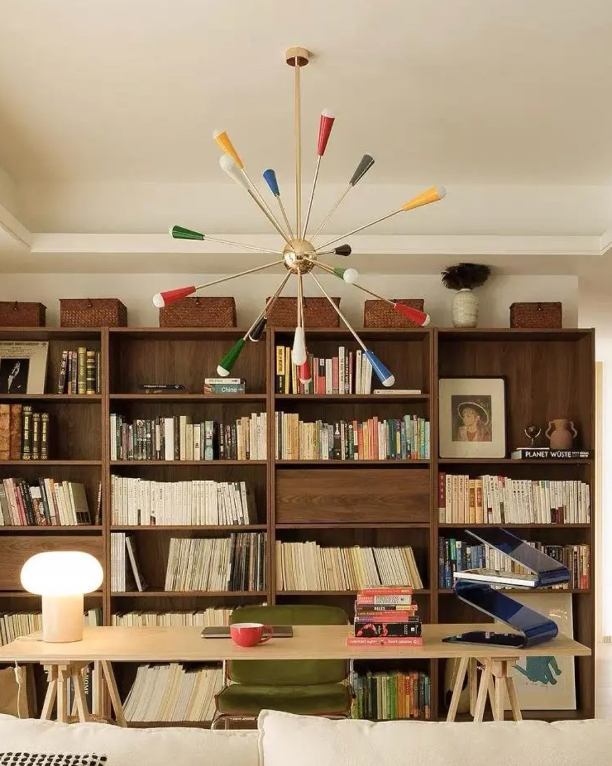 Sputnik Firework Brass Chandelier