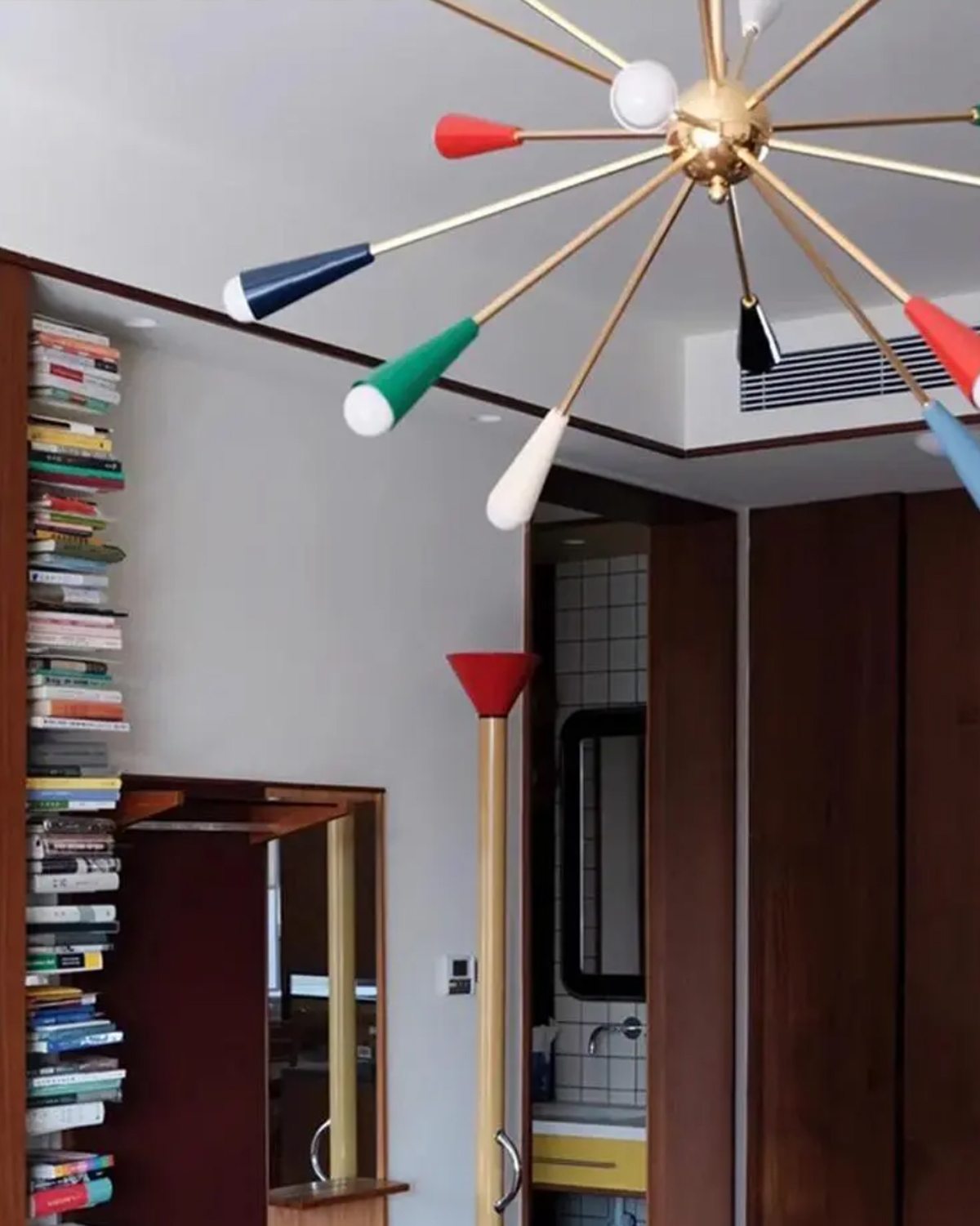 Sputnik Firework Brass Chandelier