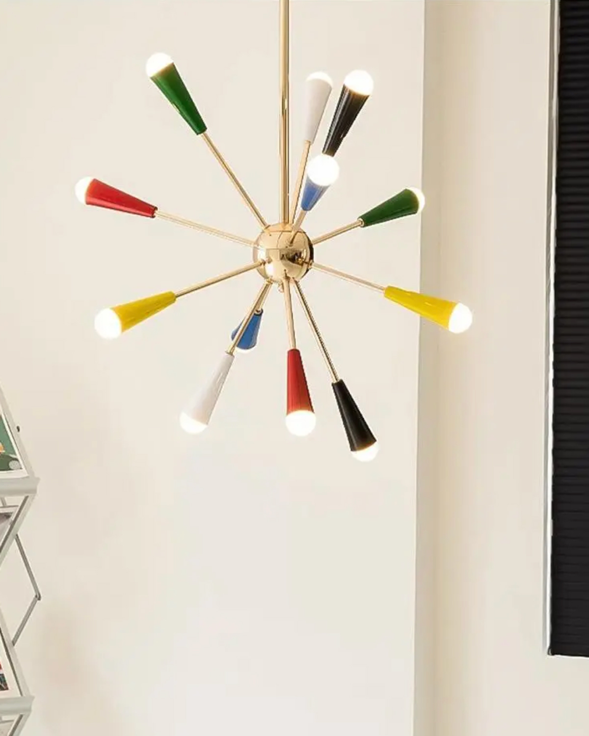 Sputnik Firework Brass Chandelier