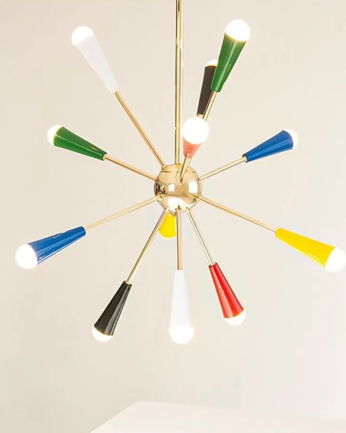 Sputnik Firework Brass Chandelier