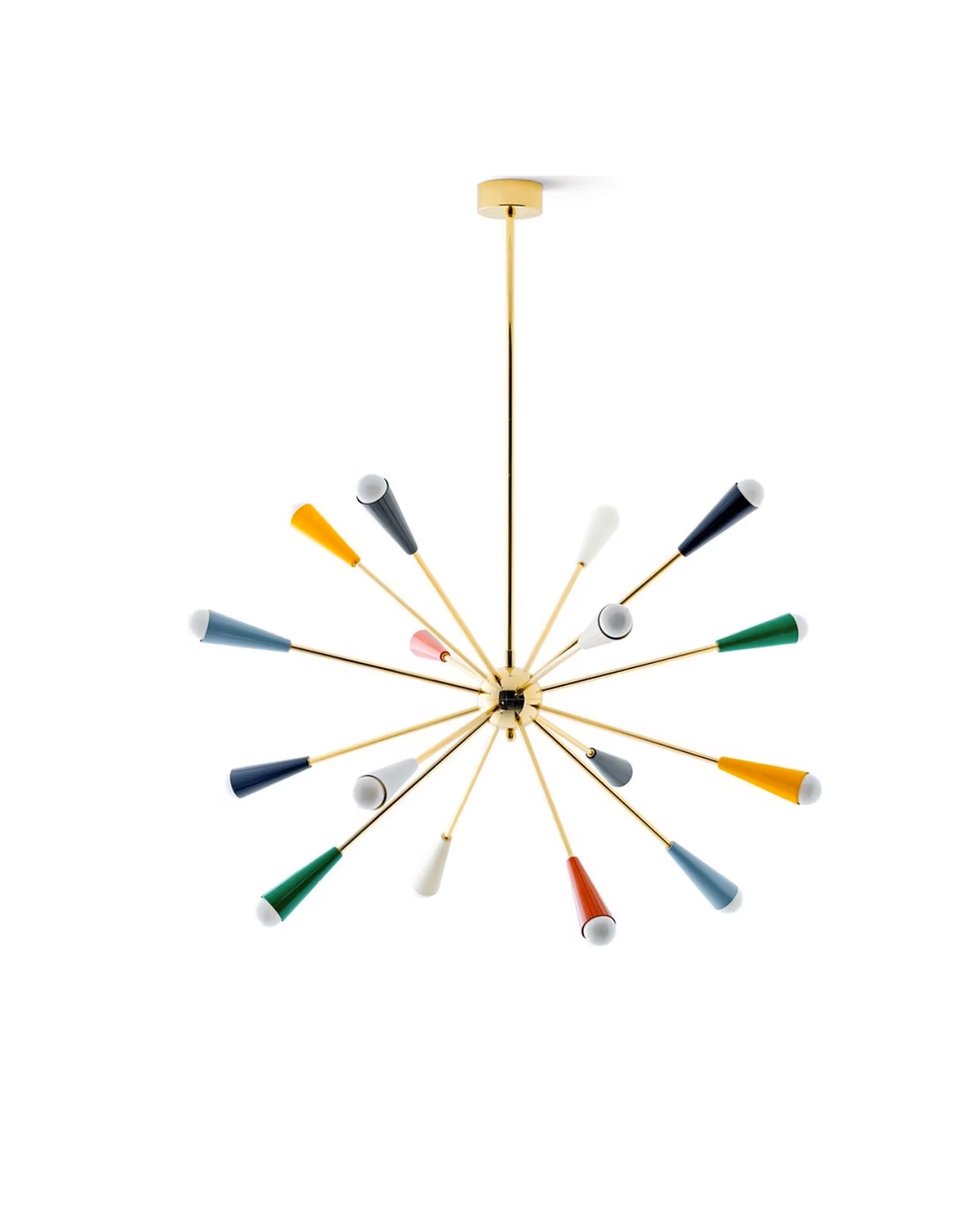 Sputnik Firework Brass Chandelier