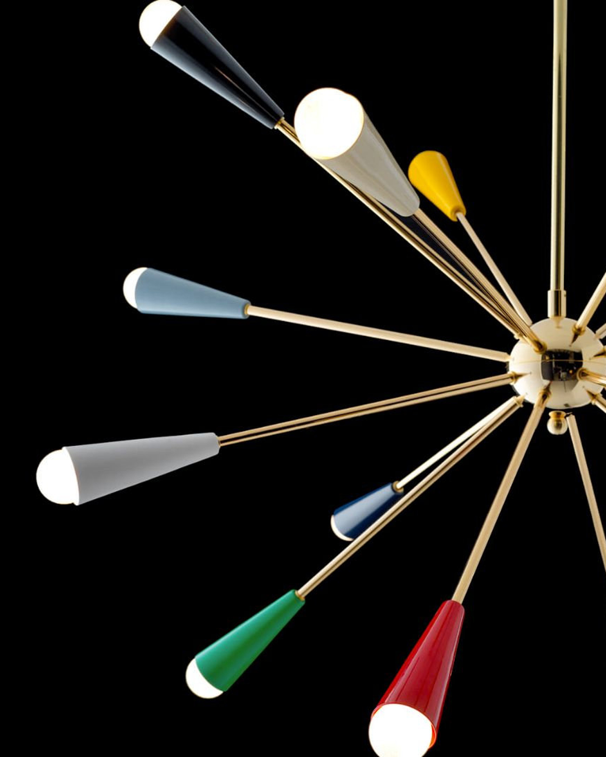 Sputnik Firework Brass Chandelier