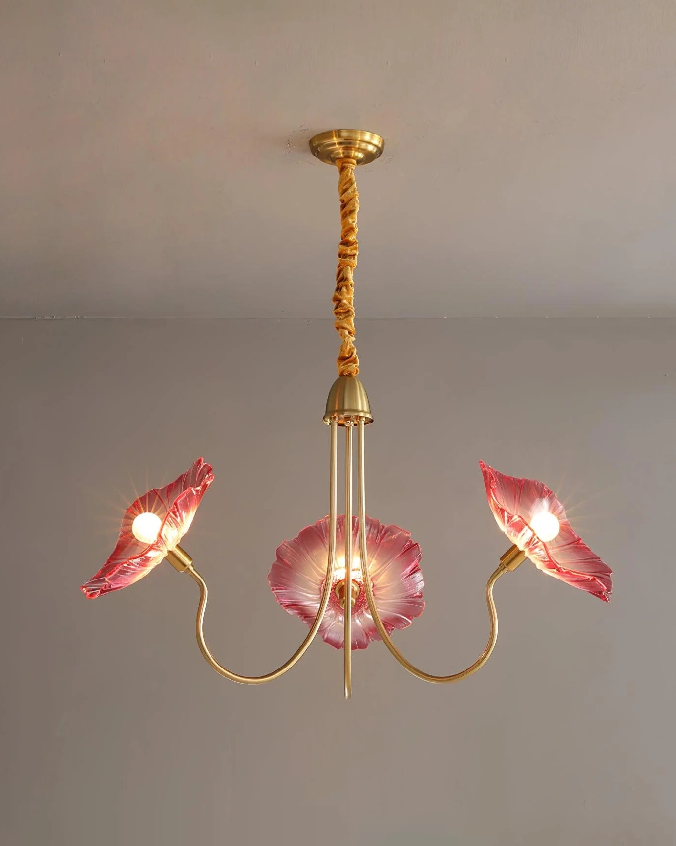 Lotus Leaf Glass Chandelier
