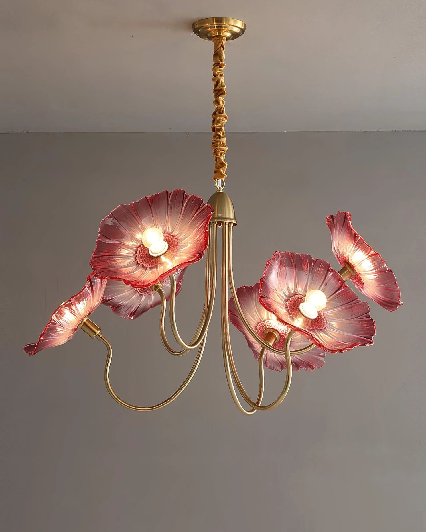 Lotus Leaf Glass Chandelier