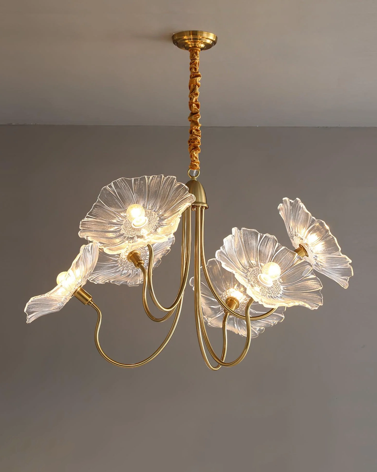 Lotus Leaf Glass Chandelier